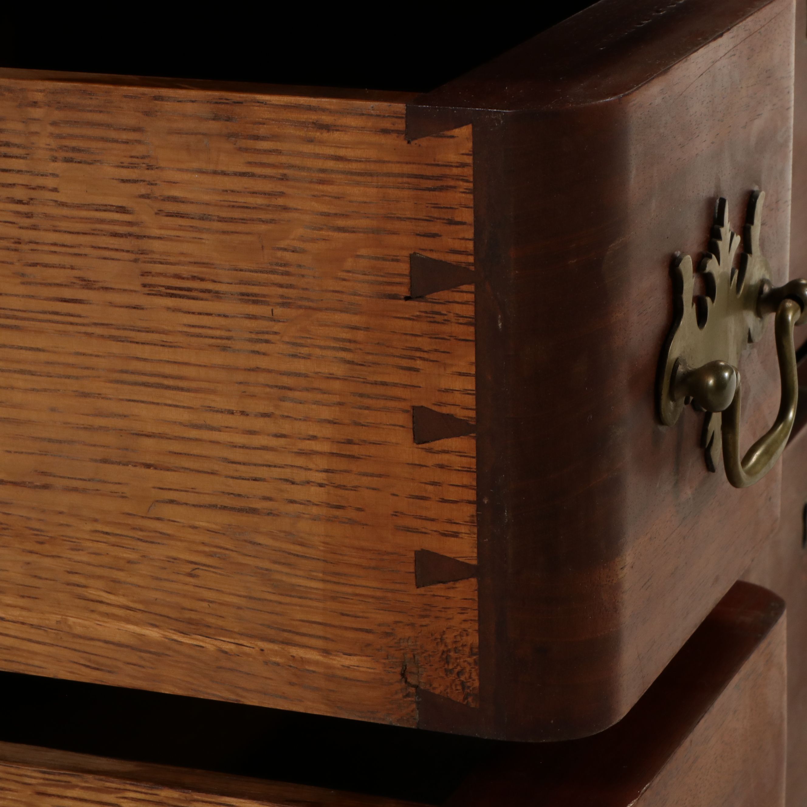 Chippendale Style Block-Front Mahogany Slant-Front Desk, 20th Century