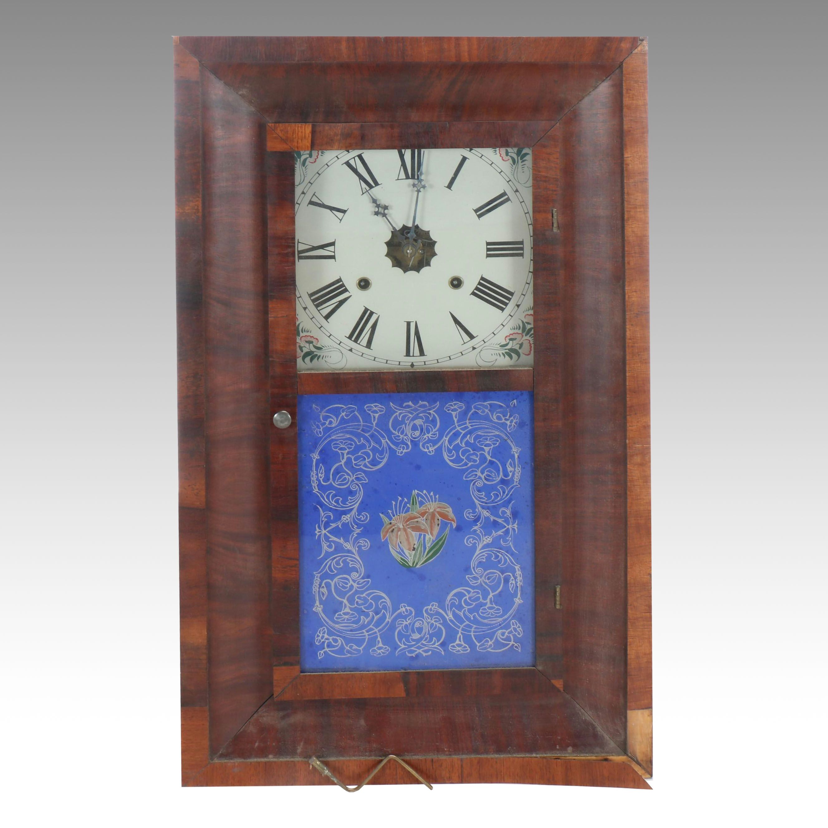 Waterbury Clock Co. Reverse Painted Ogee Mantel Clock, 19th Century