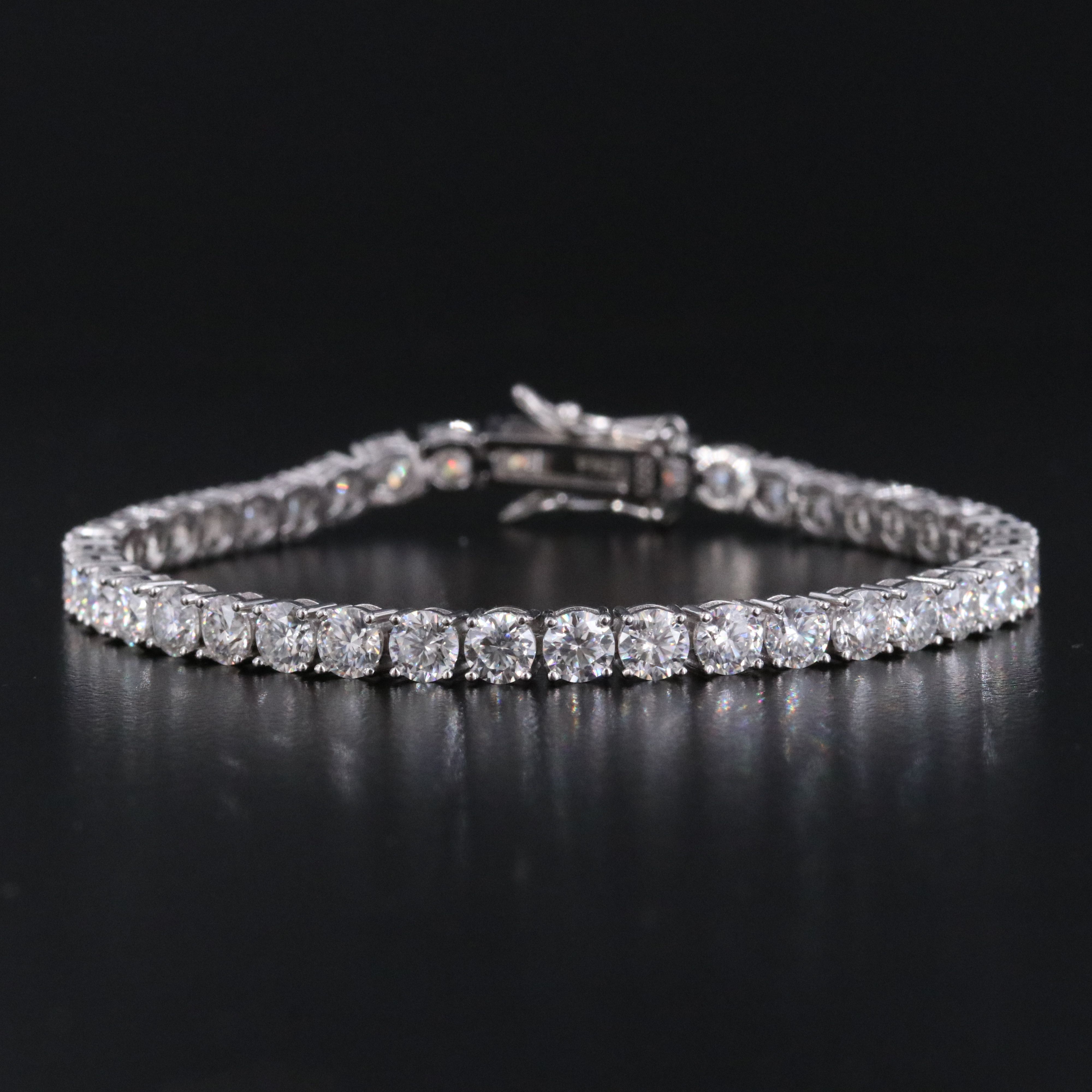Sterling Moissanite Line Bracelet