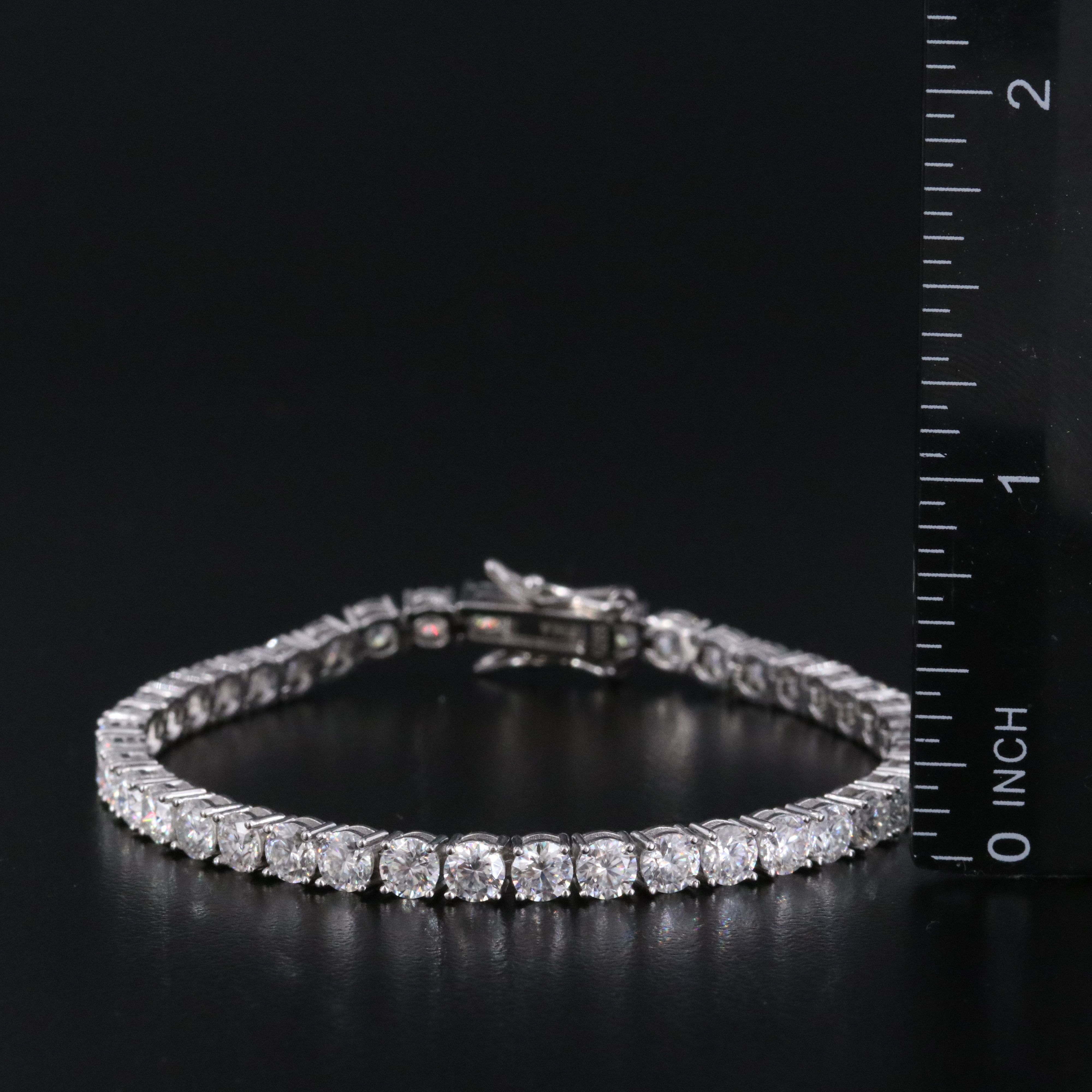 Sterling Moissanite Line Bracelet
