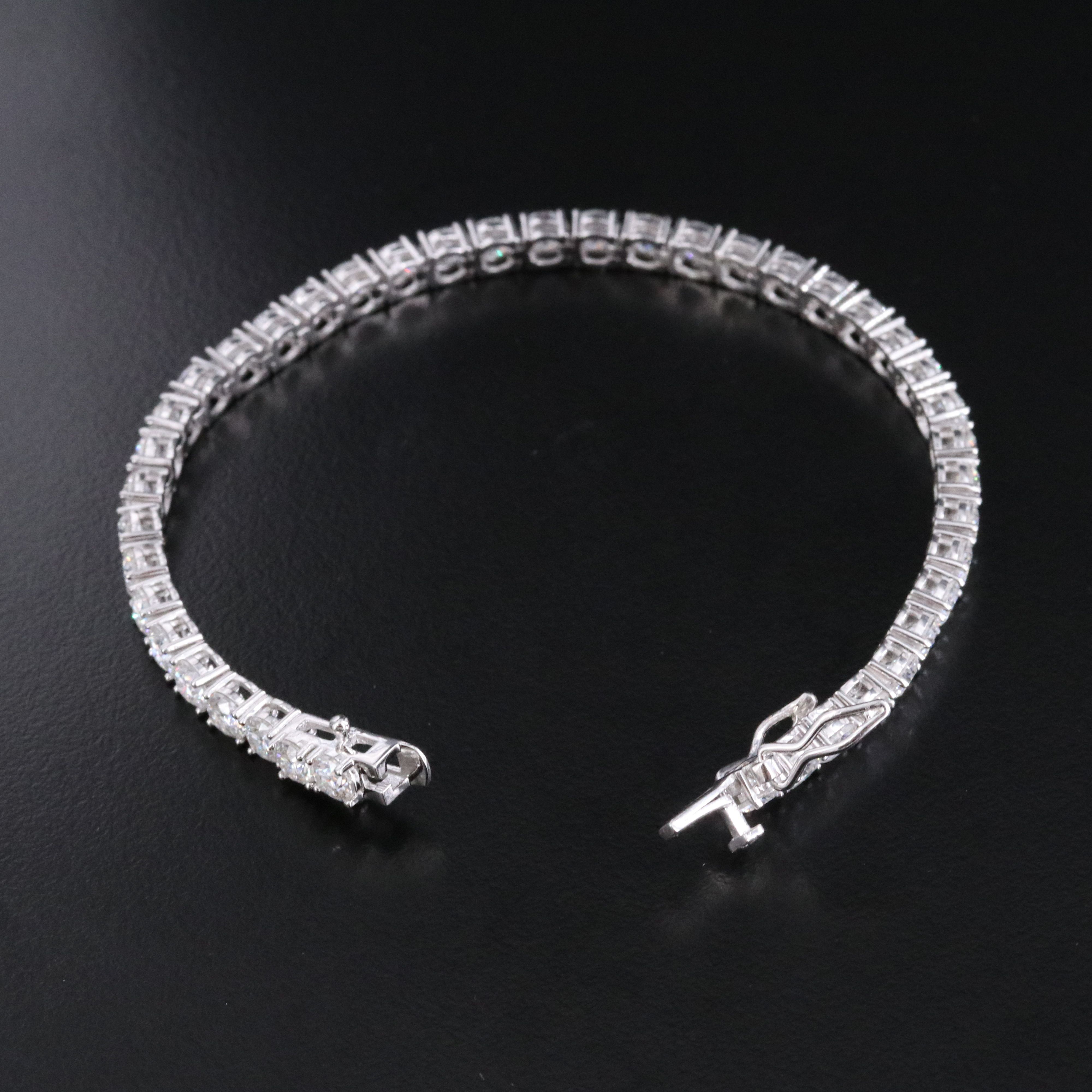 Sterling Moissanite Line Bracelet