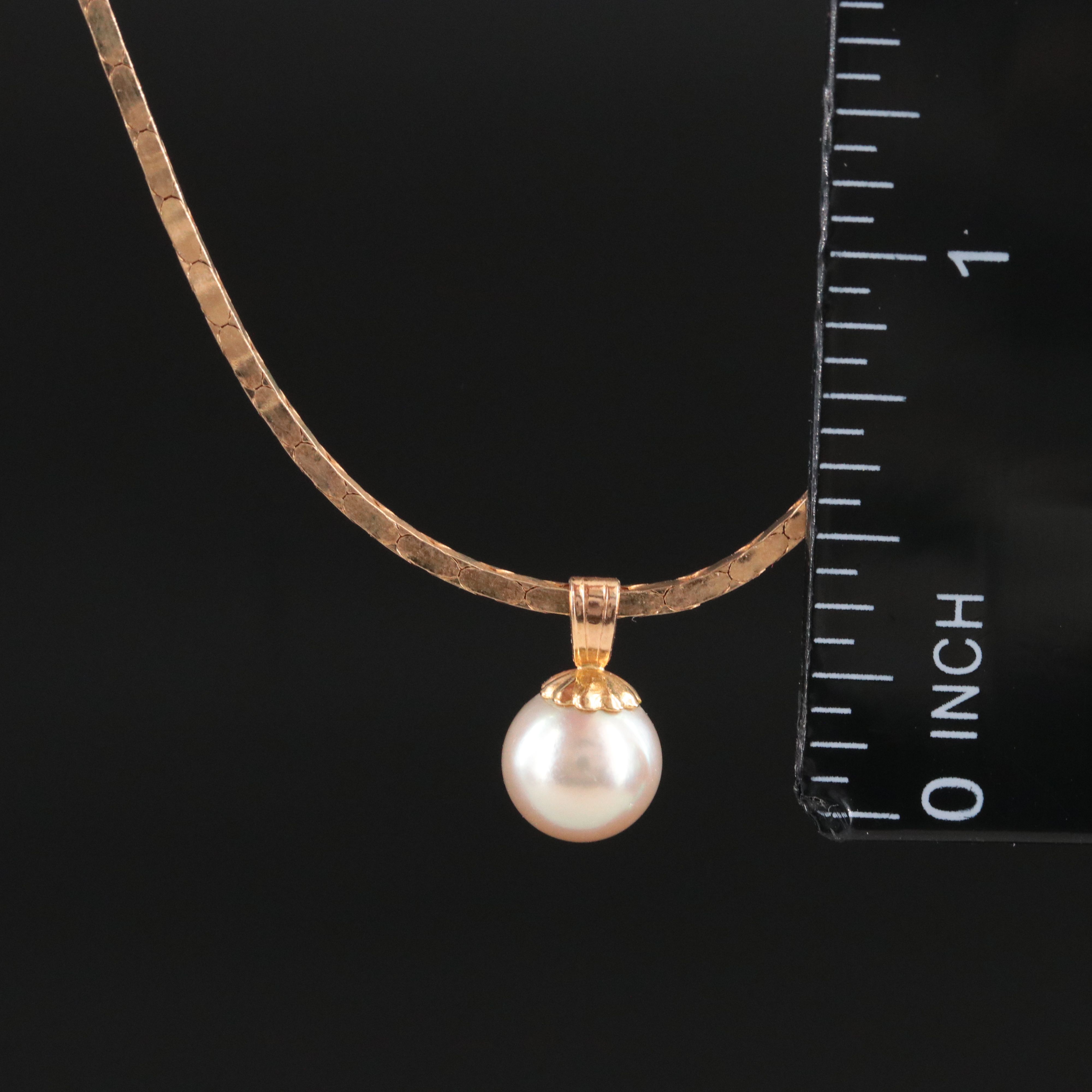 14K Pearl Pendant Necklace