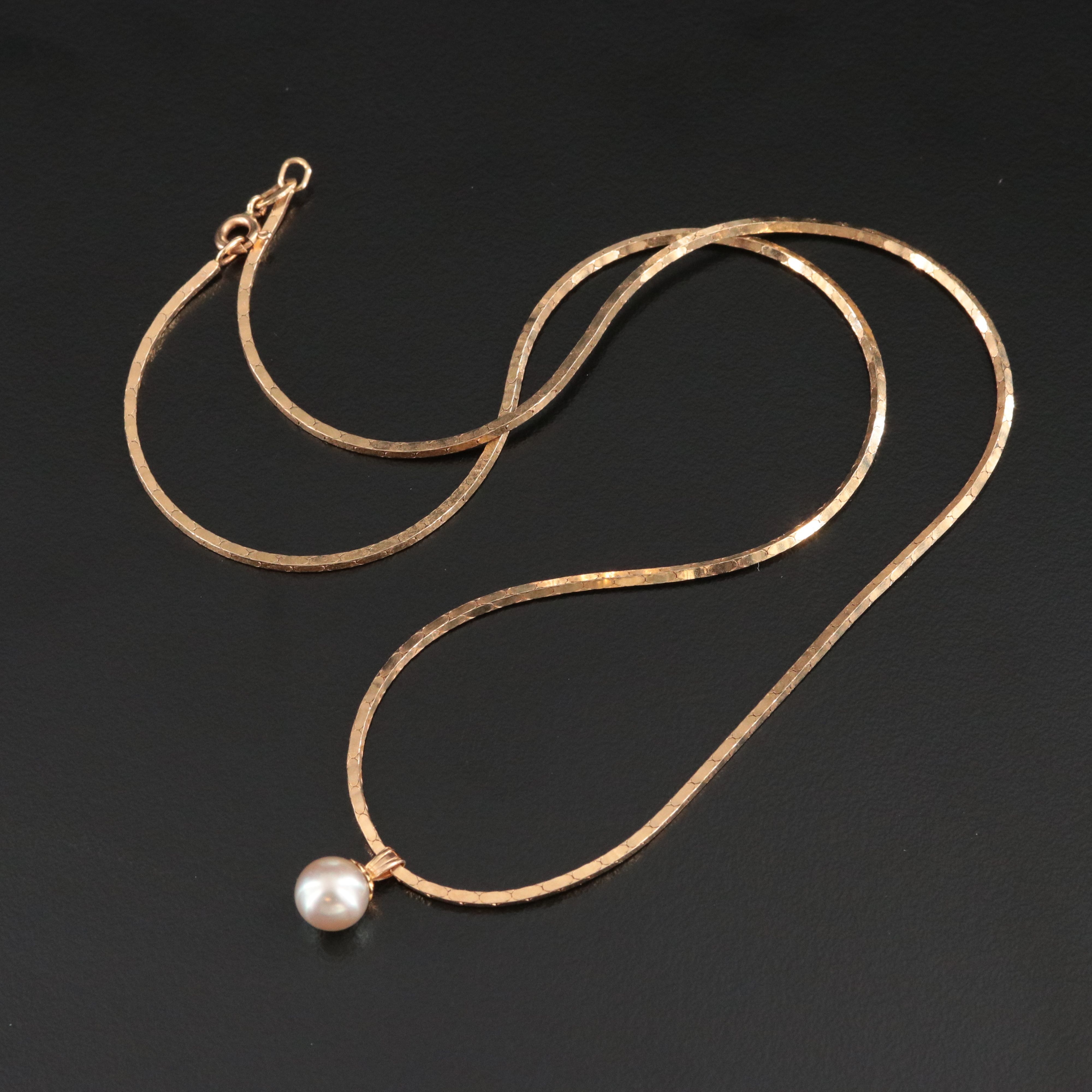 14K Pearl Pendant Necklace