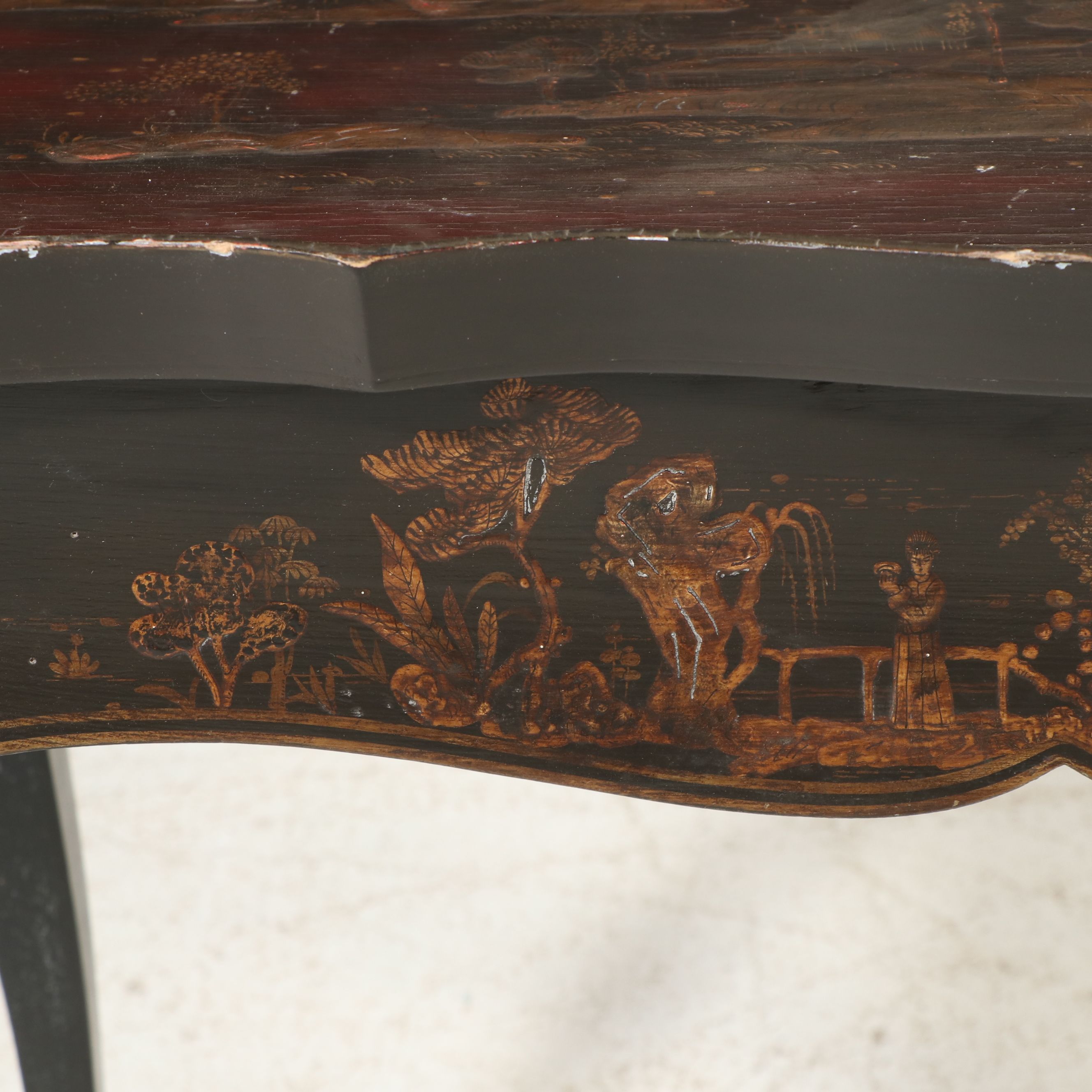 Chinoiserie Lacquered Table, Late 19th Century