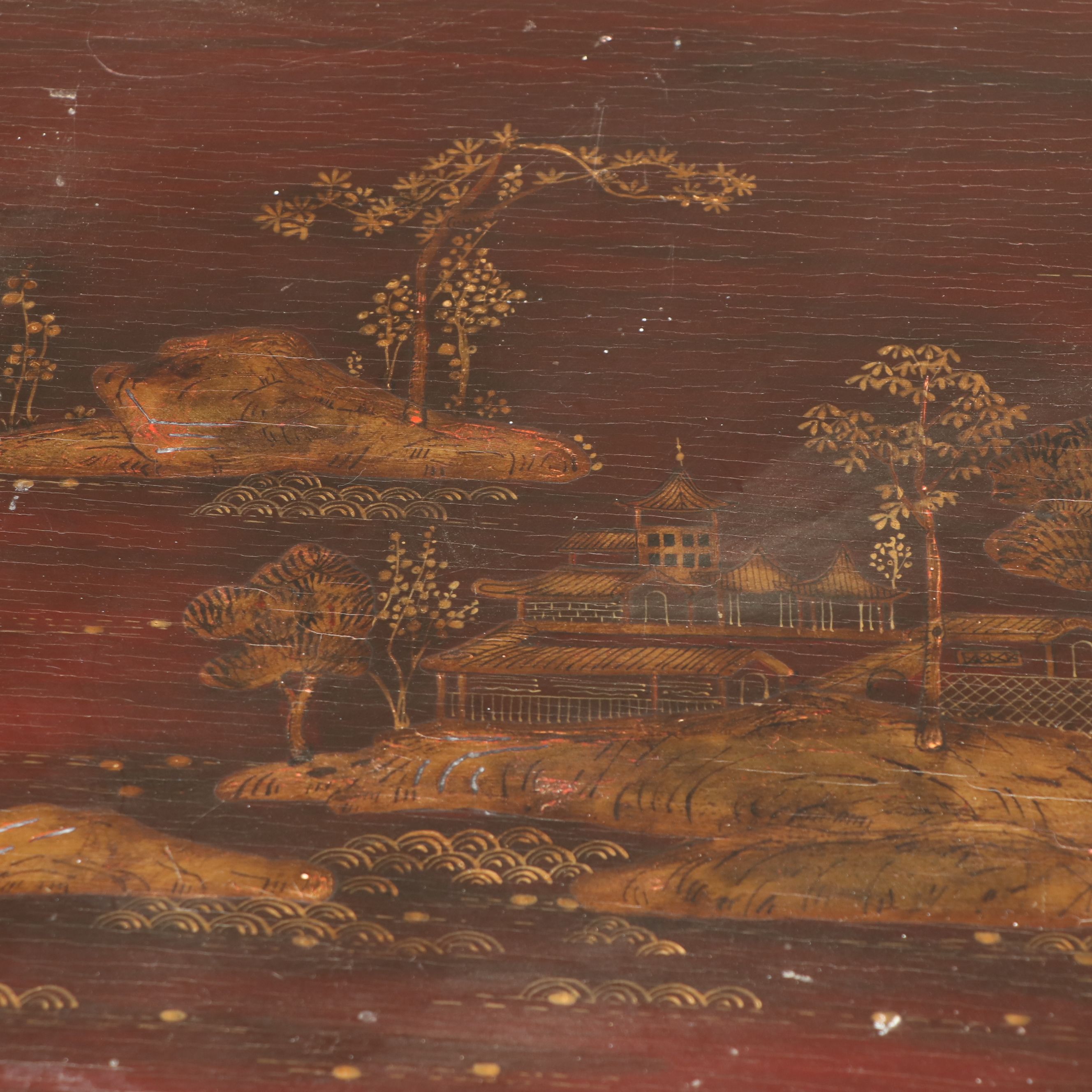 Chinoiserie Lacquered Table, Late 19th Century