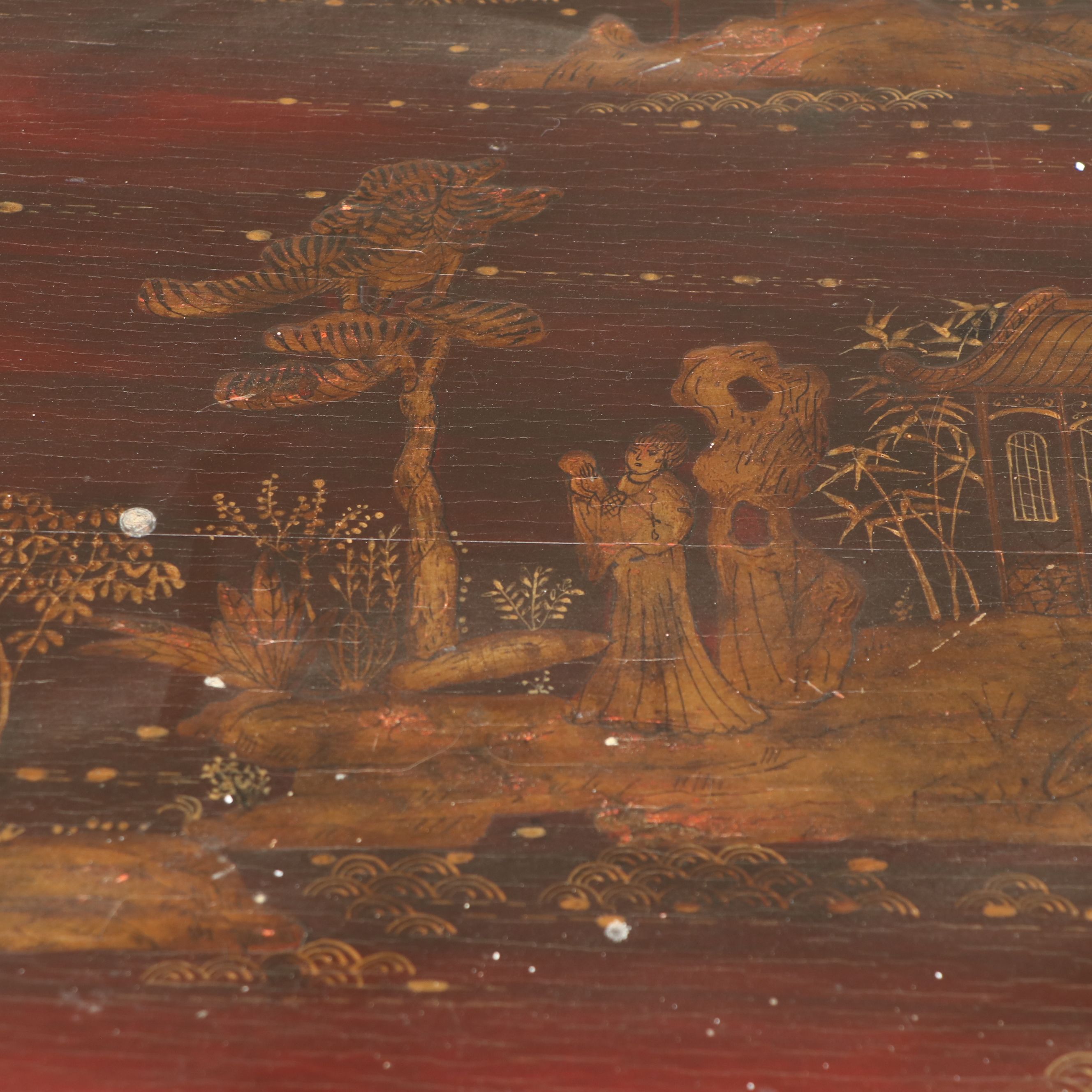 Chinoiserie Lacquered Table, Late 19th Century