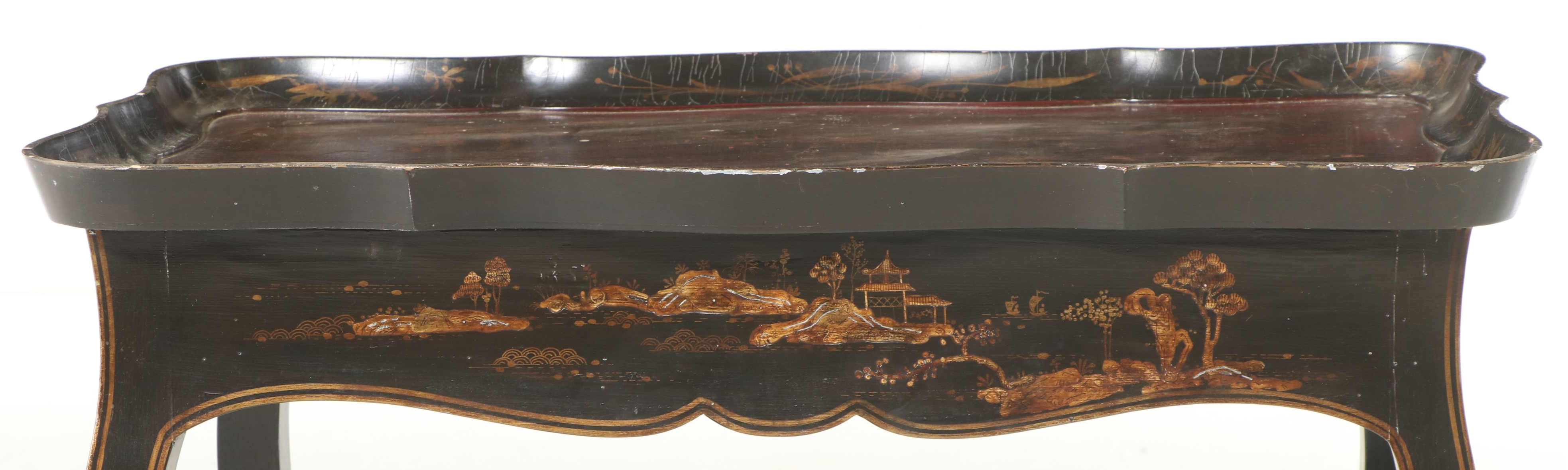 Chinoiserie Lacquered Table, Late 19th Century