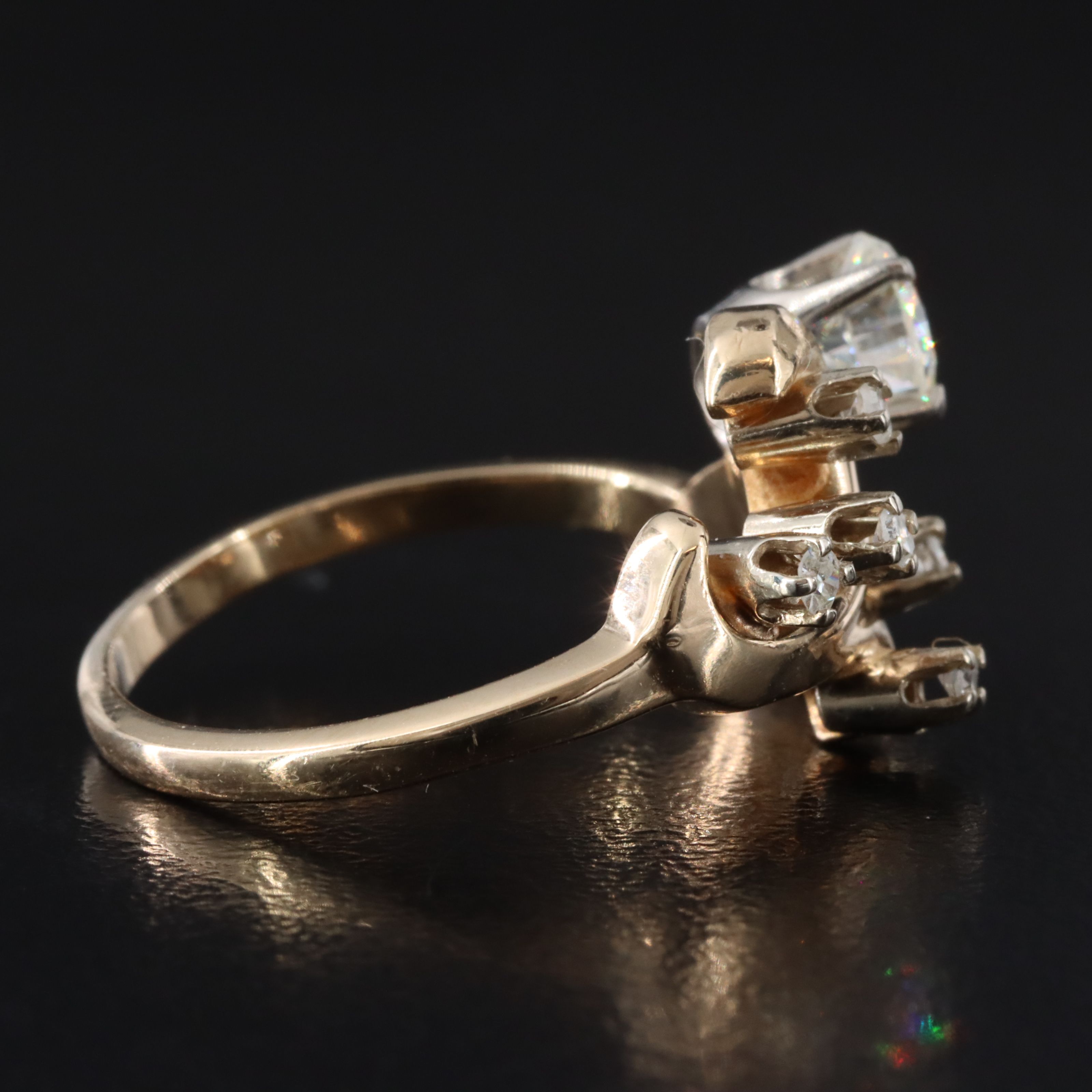 14K 0.54 CTW Diamond Scrollwork Ring with Palladium Accent