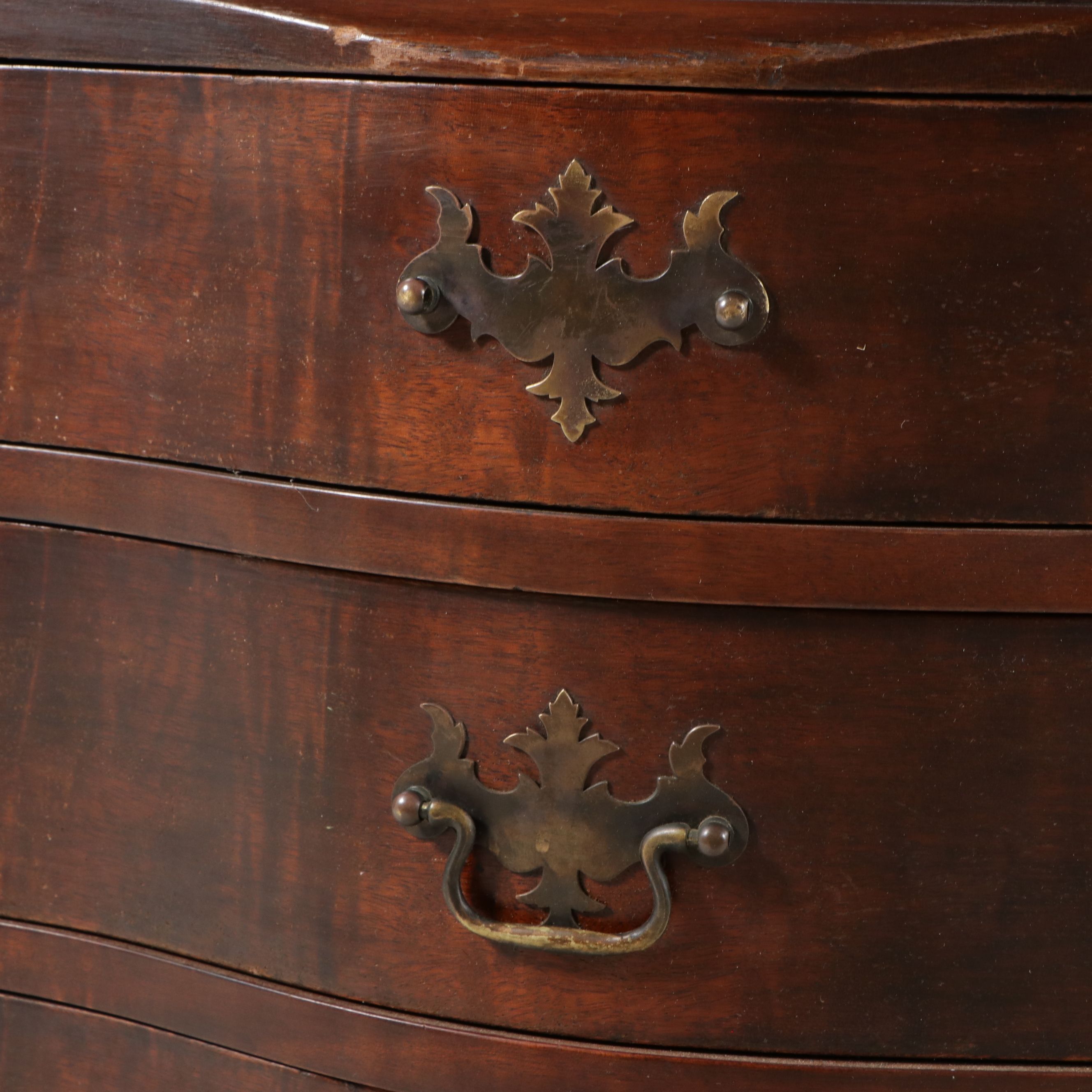 Federal Style Mahogany Serpentine Slant-Front Desk