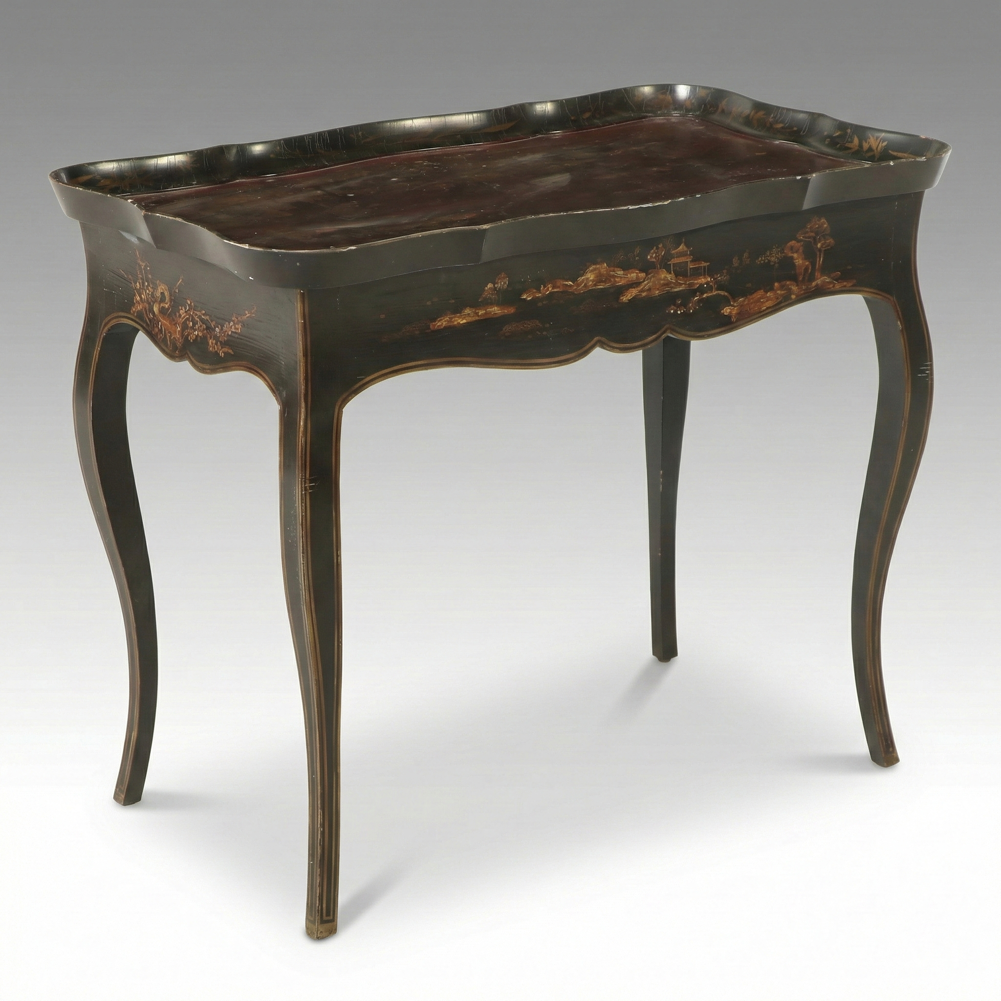 Chinoiserie Lacquered Table, Late 19th Century