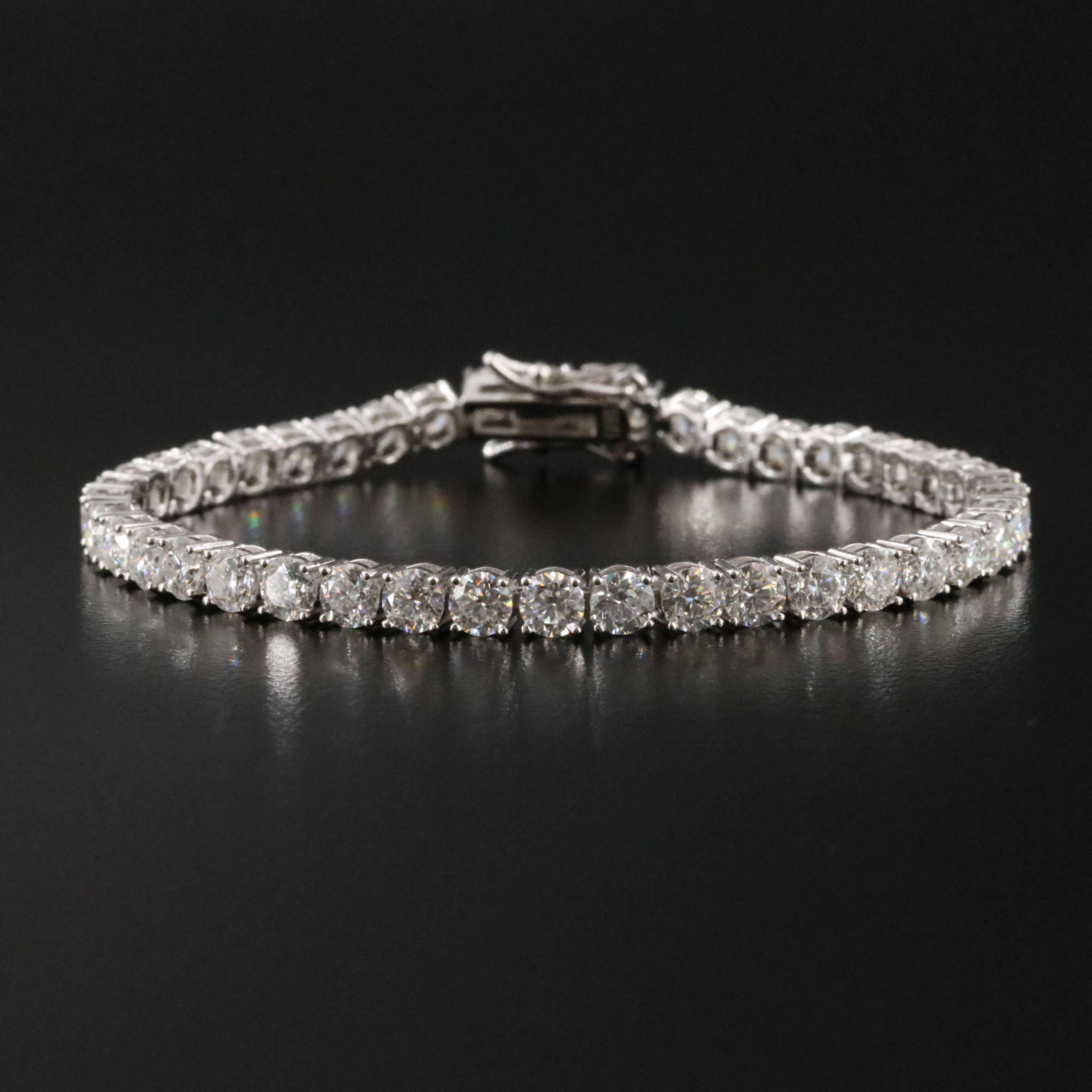 Sterling Moissanite Line Bracelet