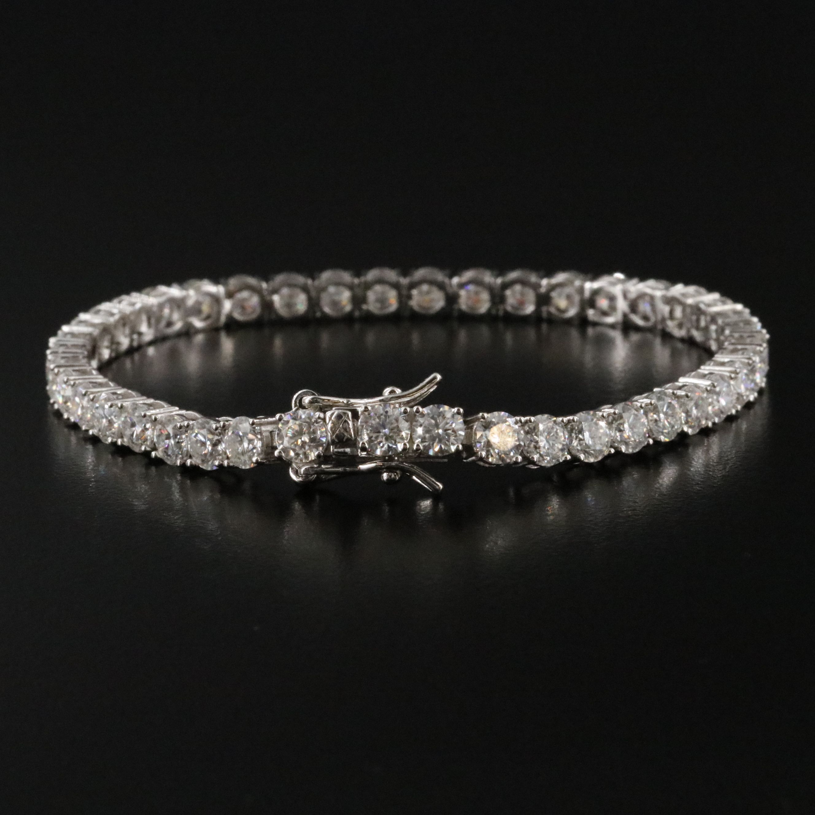 Sterling Moissanite Line Bracelet