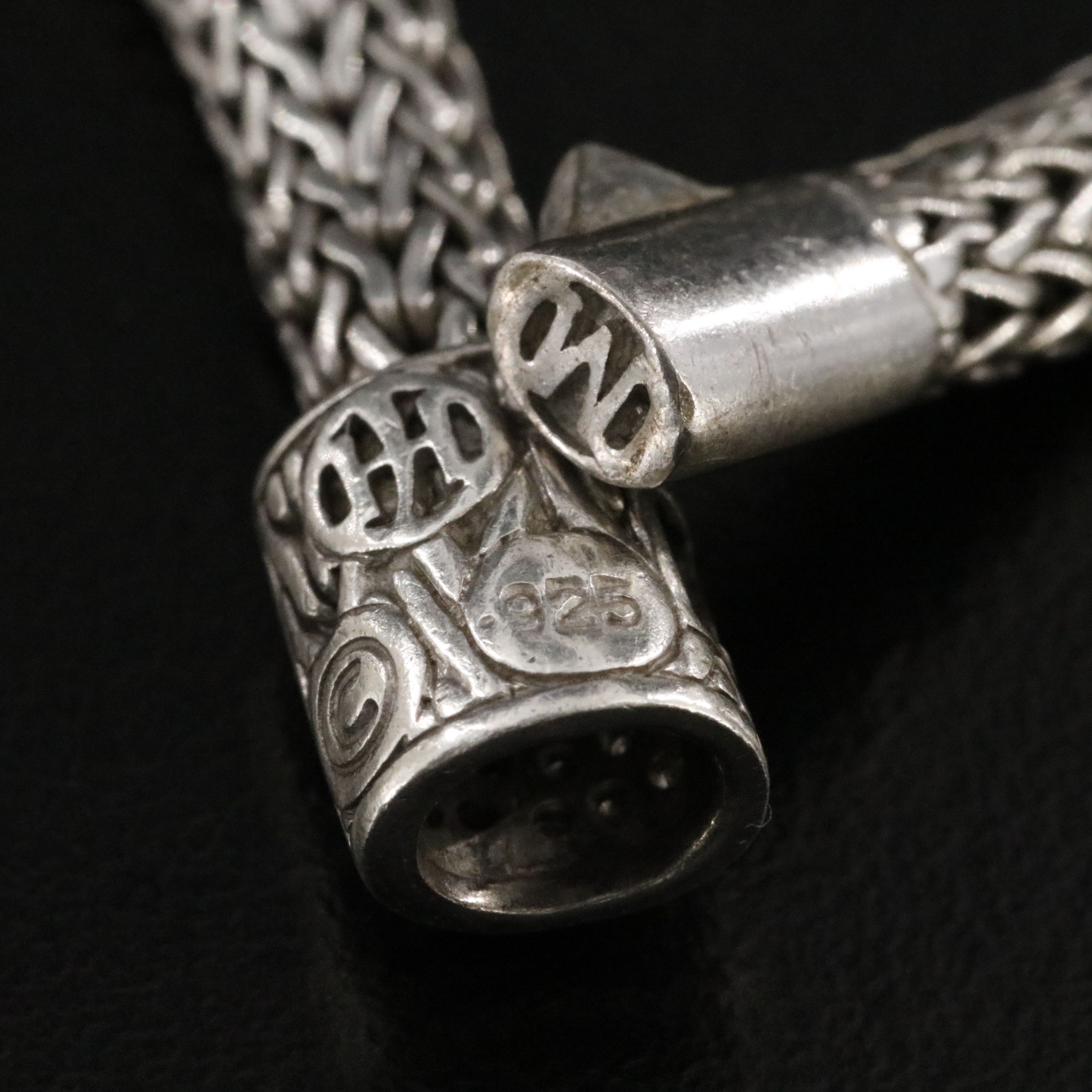 John Hardy Classic Chain Sterling and 0.63 CTW Diamond Station Bracelet