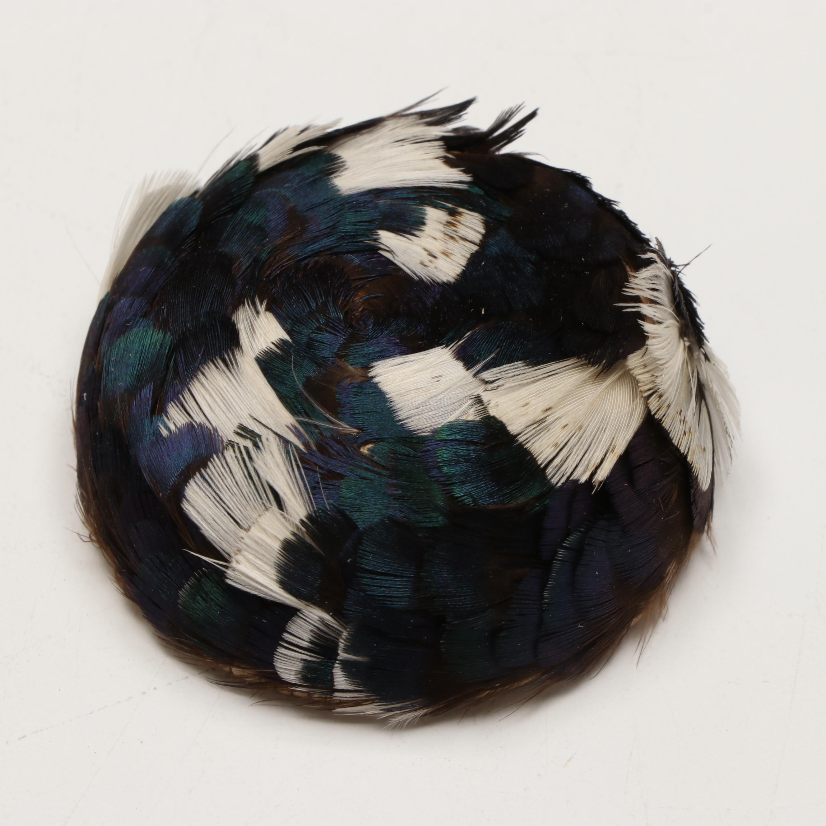 Albert Arroyo Woven Sedgeroot Fiber and Pheasant Feather Pomo Basket