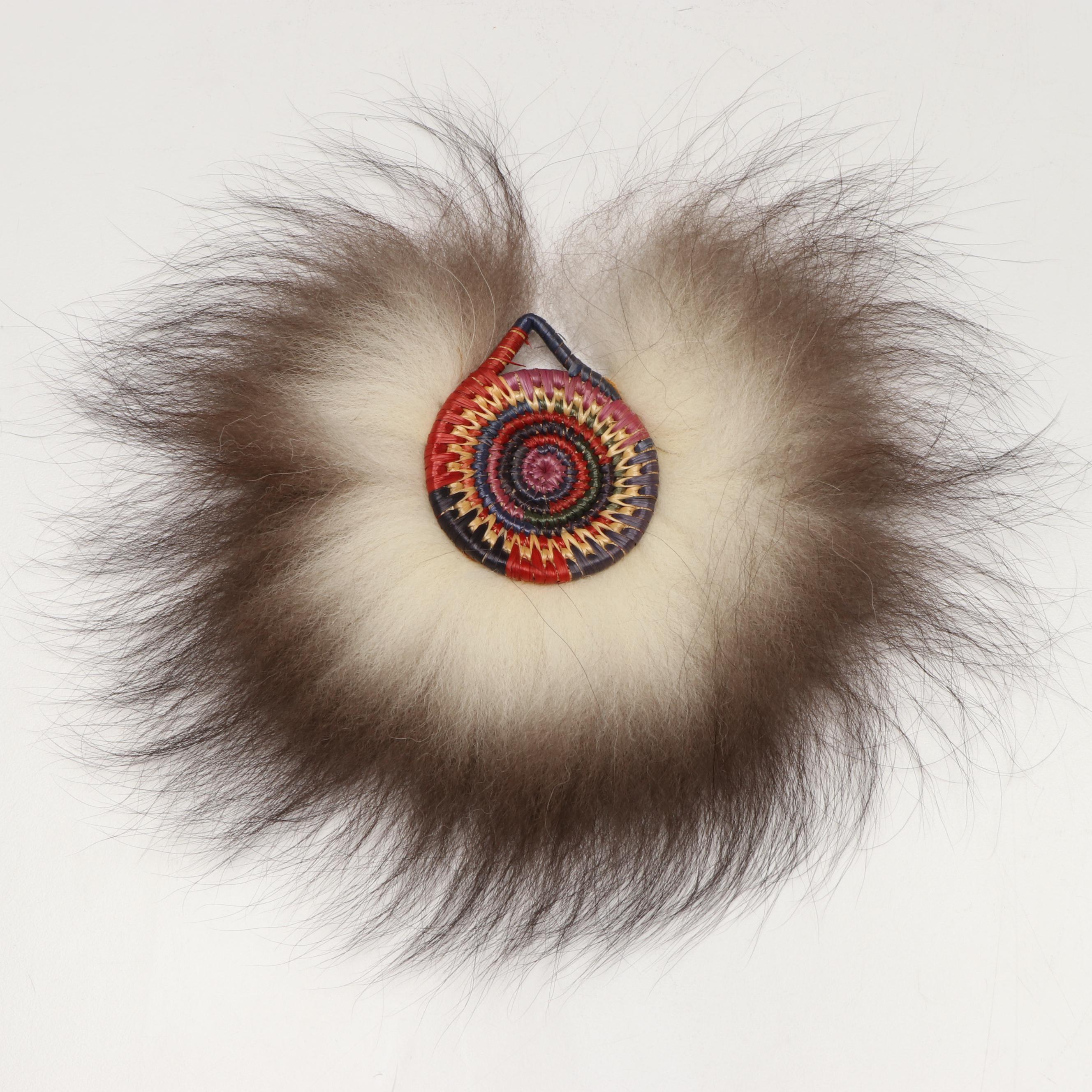 Mary Beth Handcrafted Fox Fur and Beachgrass Yup'ik Dance Fans