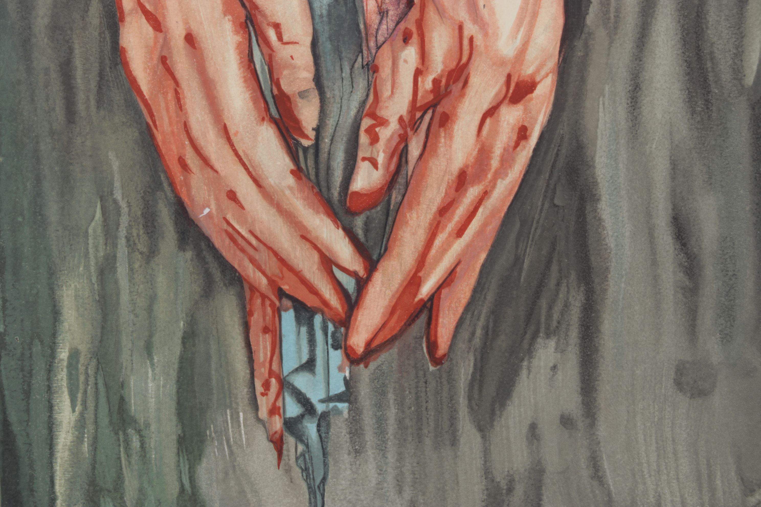 Salvador Dalí Wood Engraving "In the Hands of Antaeus", 1960-1964