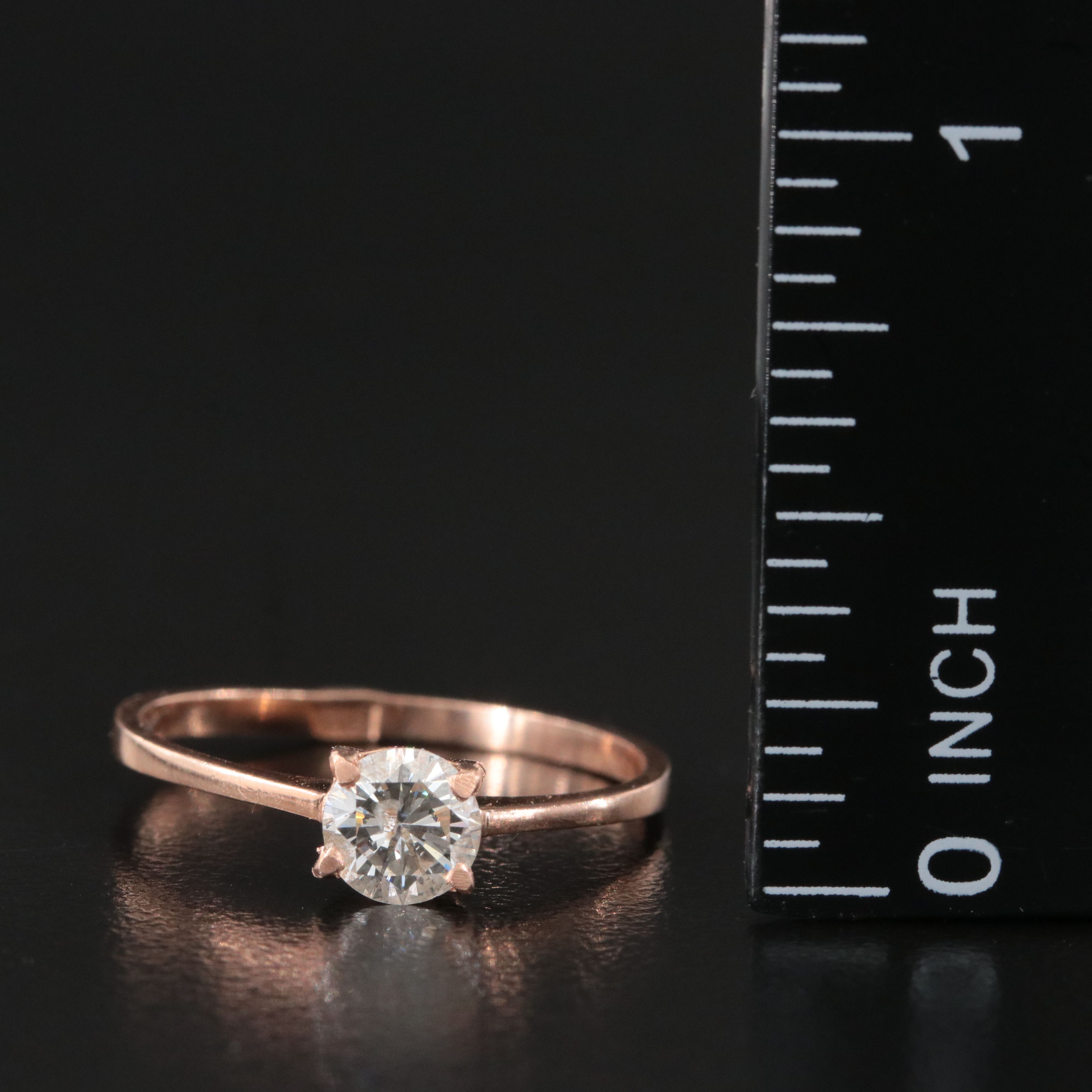 14K Rose Gold 1.02 CT Lab Grown Diamond Solitaire Ring