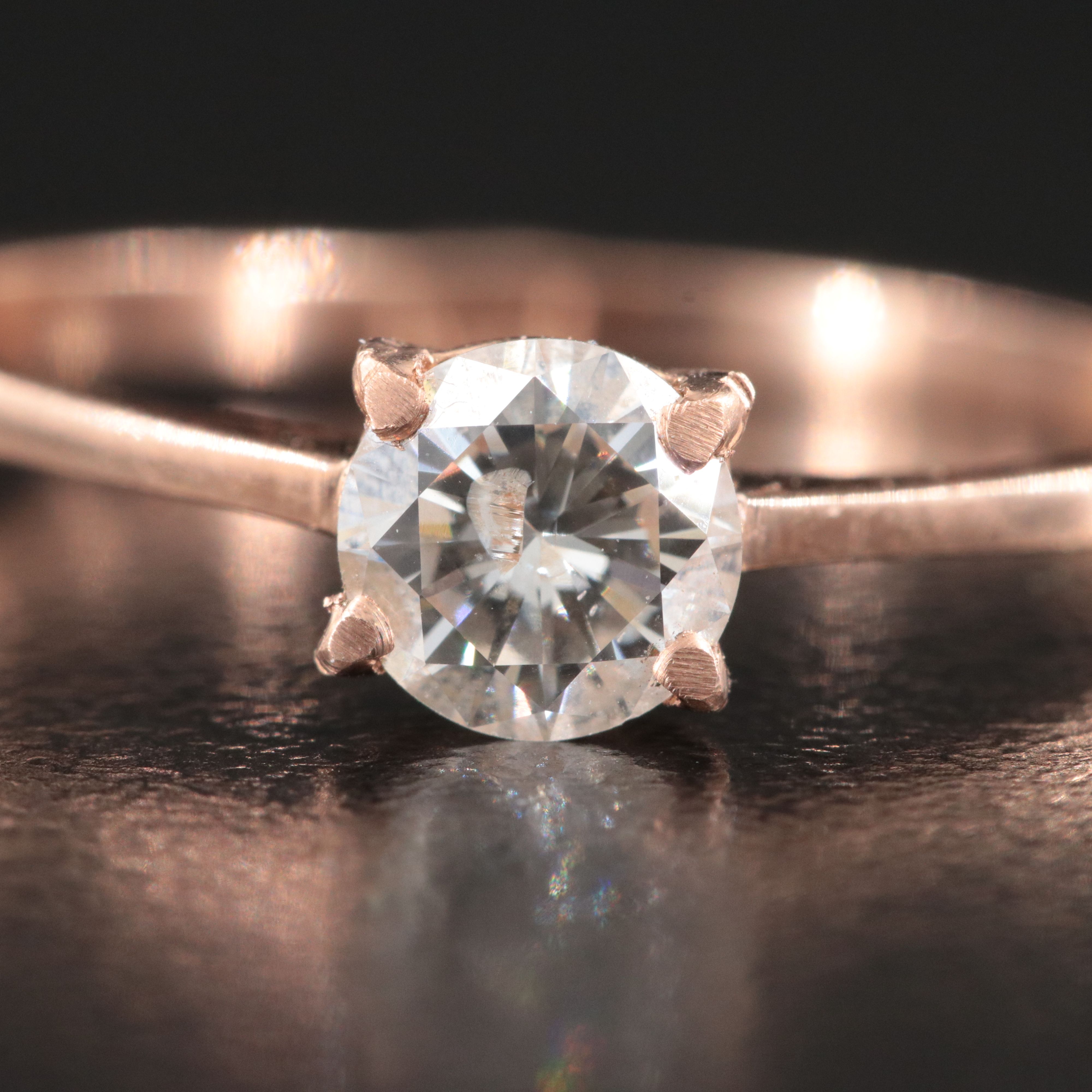 14K Rose Gold 1.02 CT Lab Grown Diamond Solitaire Ring