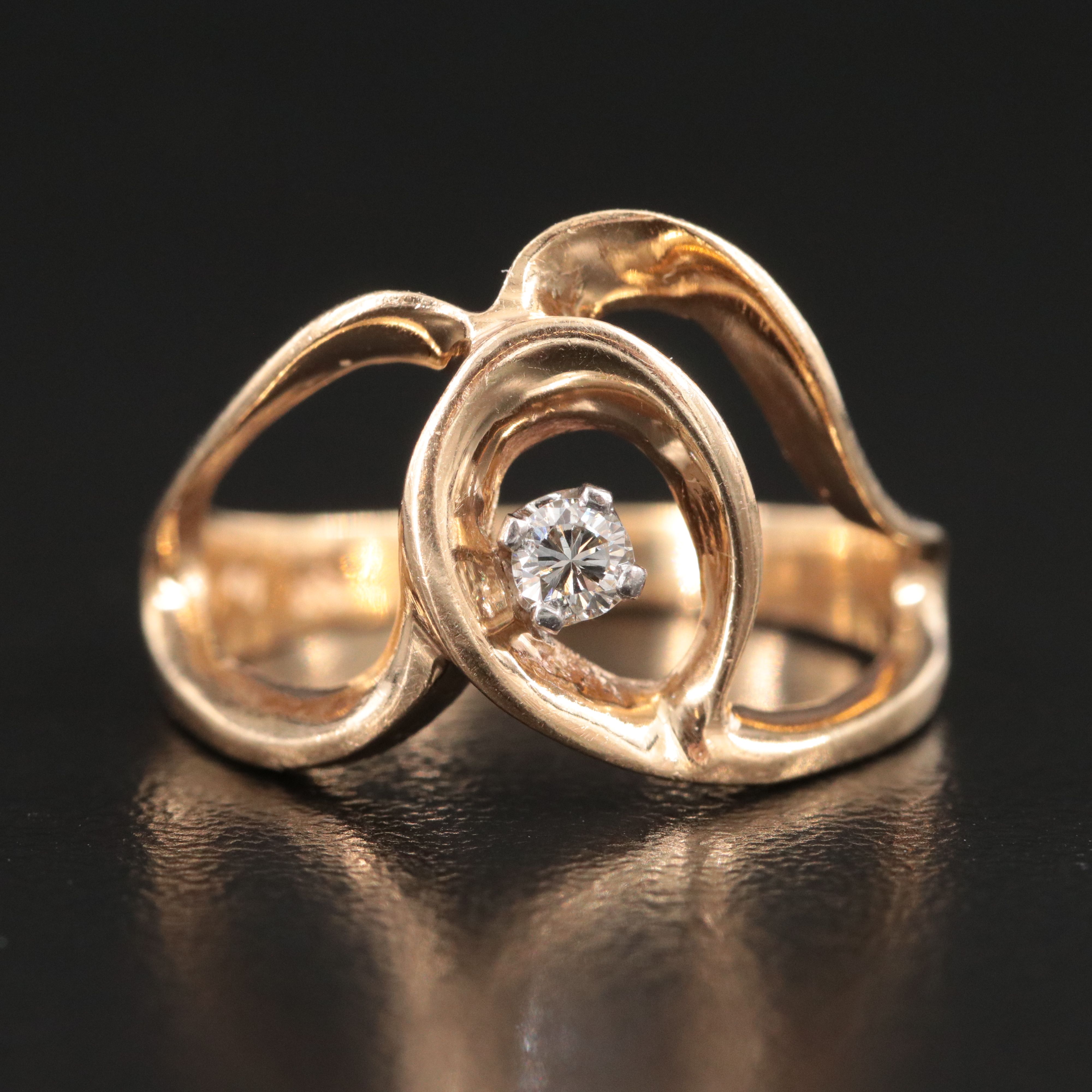 14K 0.08 CT Diamond Ring