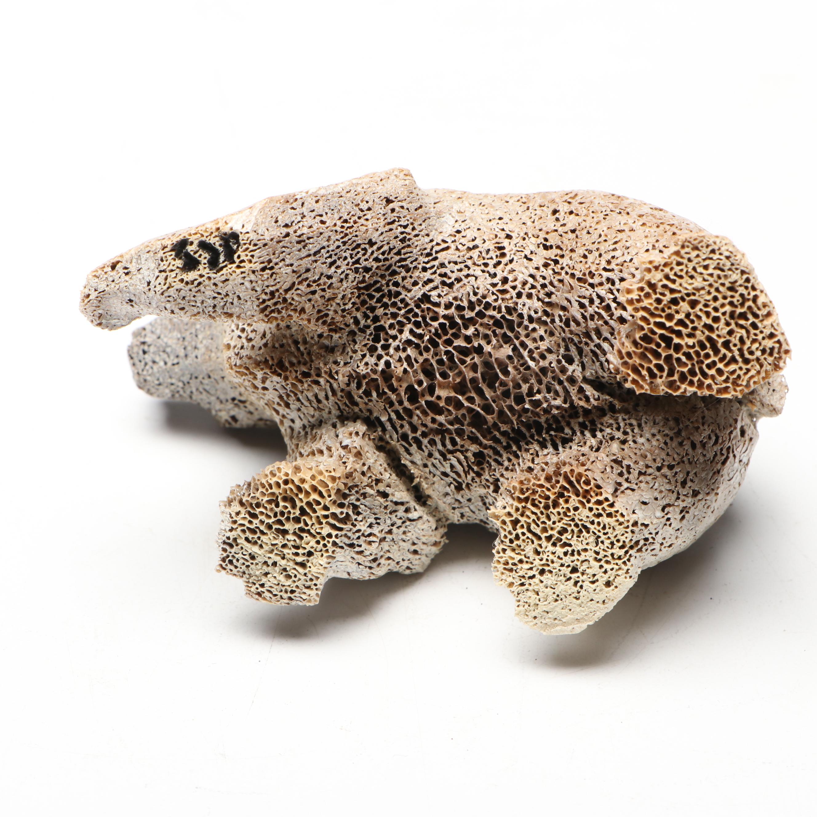 John Chuck Alaskan Yupik Handcrafted Fossil Whale Bone Bear