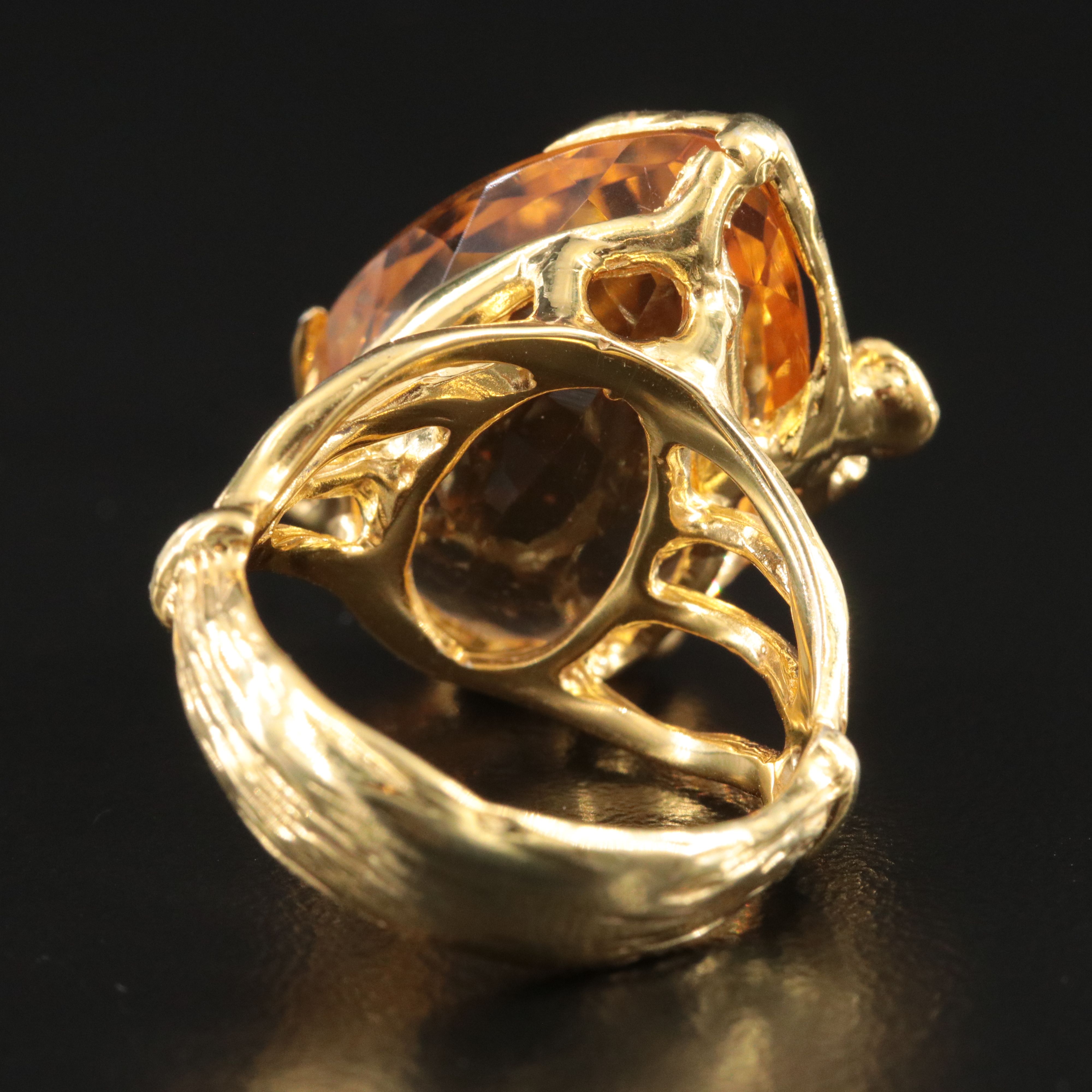 Sterling Citrine and Rhodolite Garnet Ring