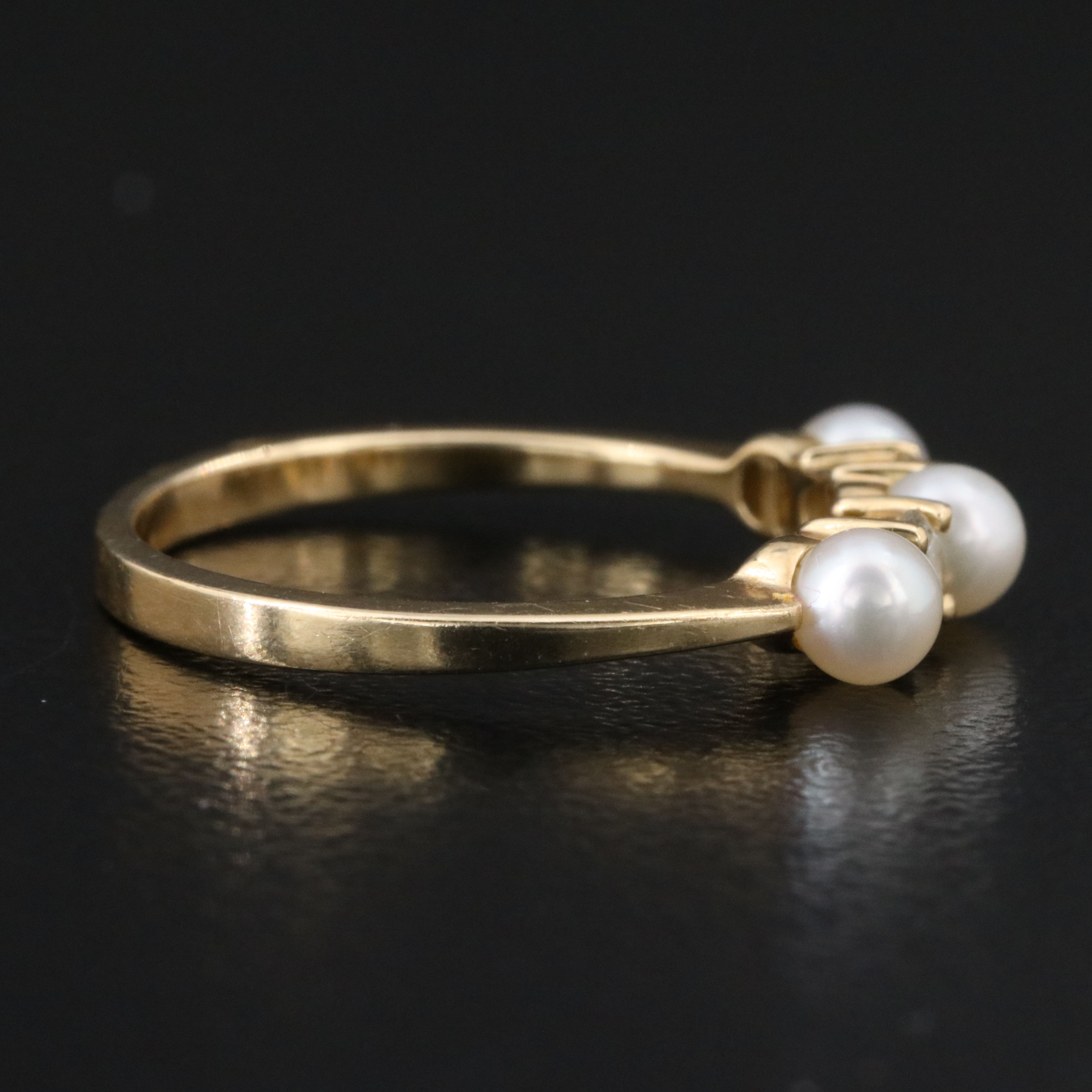 Tiffany & Co. 14K Pearl and Diamond Stackable Ring