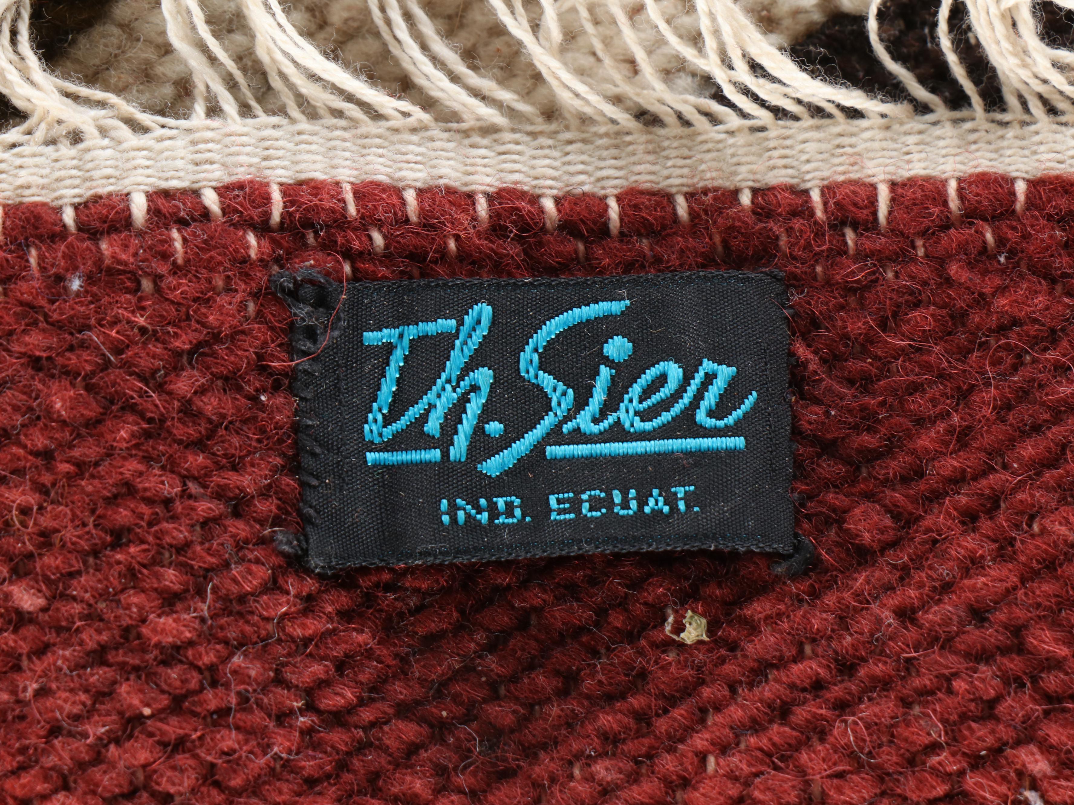 2'2 x 3'11 Handwoven Ecuadorian Accent Rug with Optic Bird Design