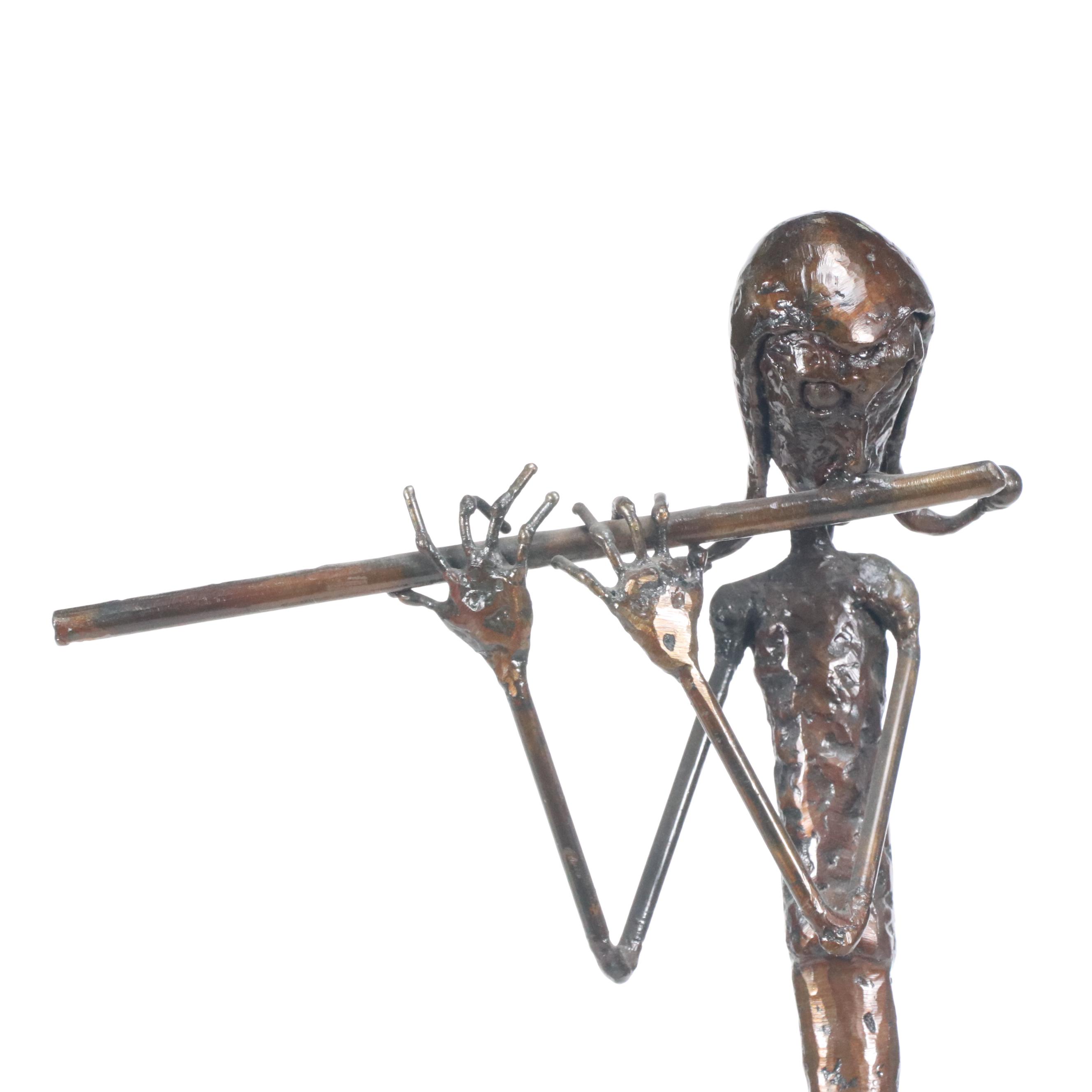 William Wessel Bronze Sculpture of Flutist "Fool's Song"