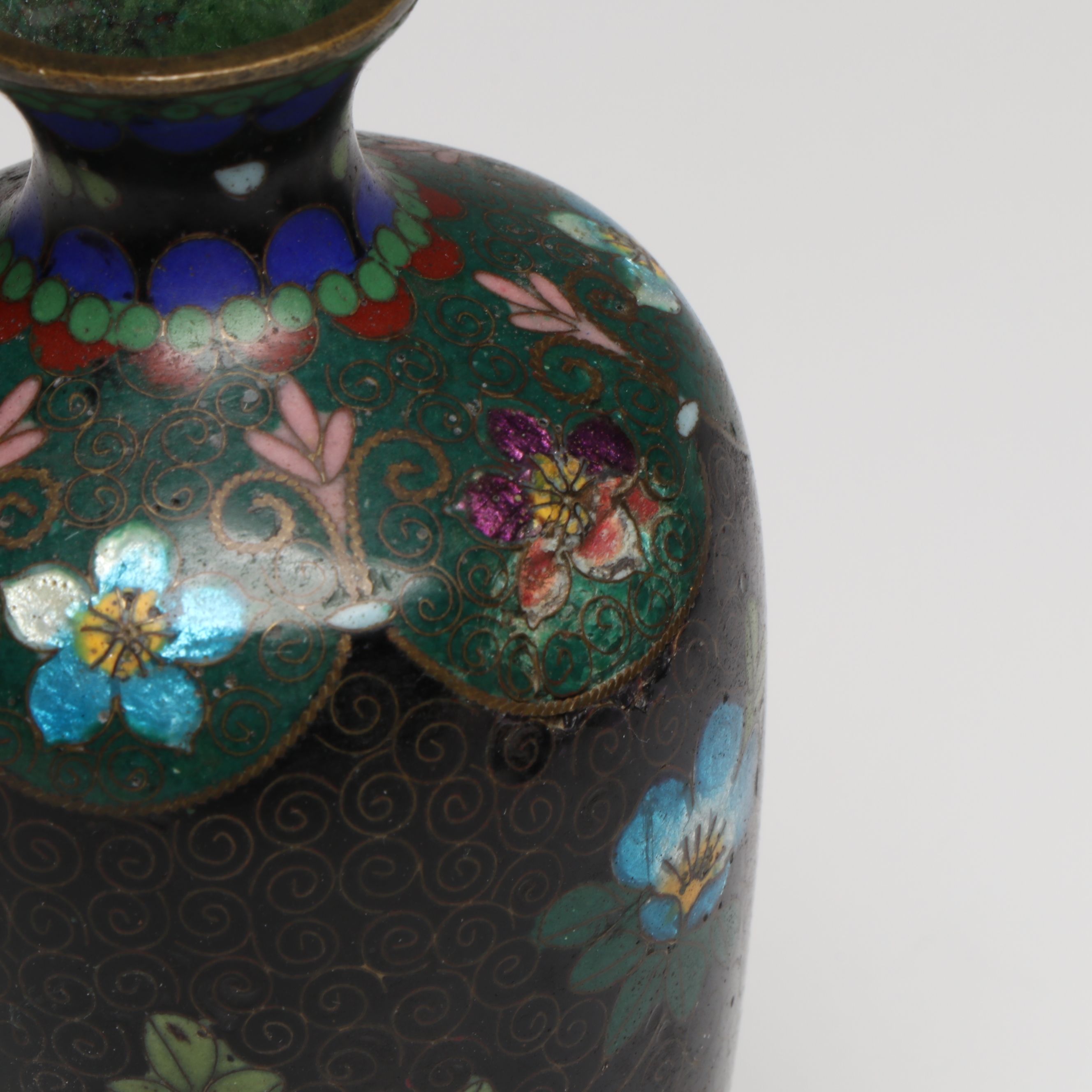 Cloisonné Enamel Vases, Figurines, Tea Pot, and More Table Accessories