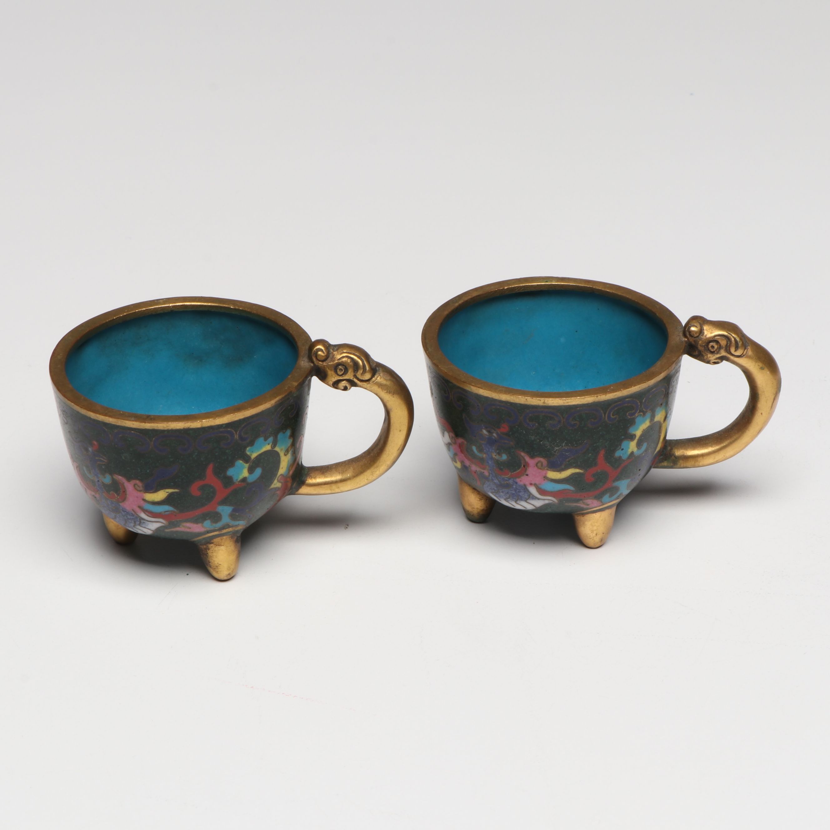 Cloisonné Enamel Vases, Figurines, Tea Pot, and More Table Accessories