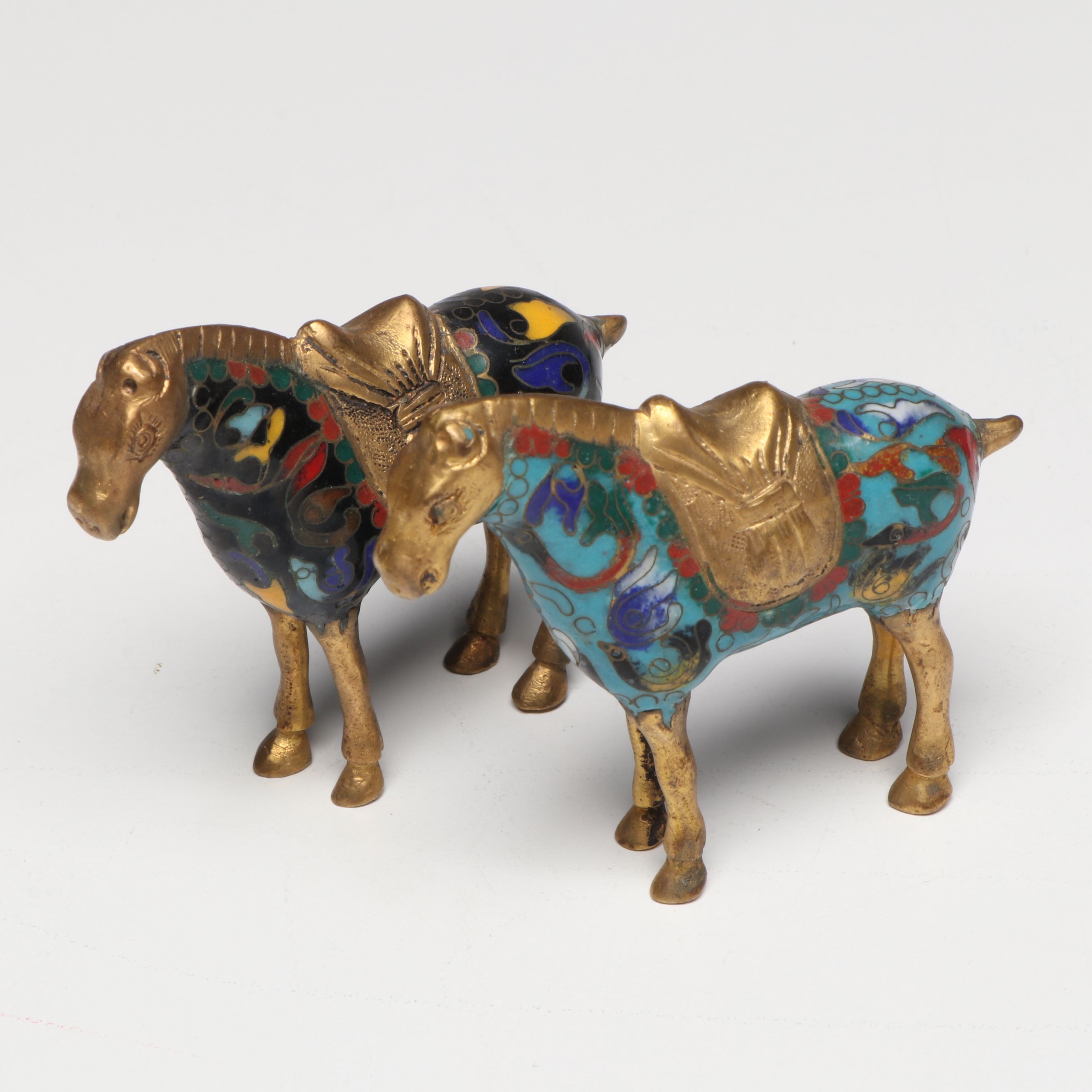 Cloisonné Enamel Vases, Figurines, Tea Pot, and More Table Accessories