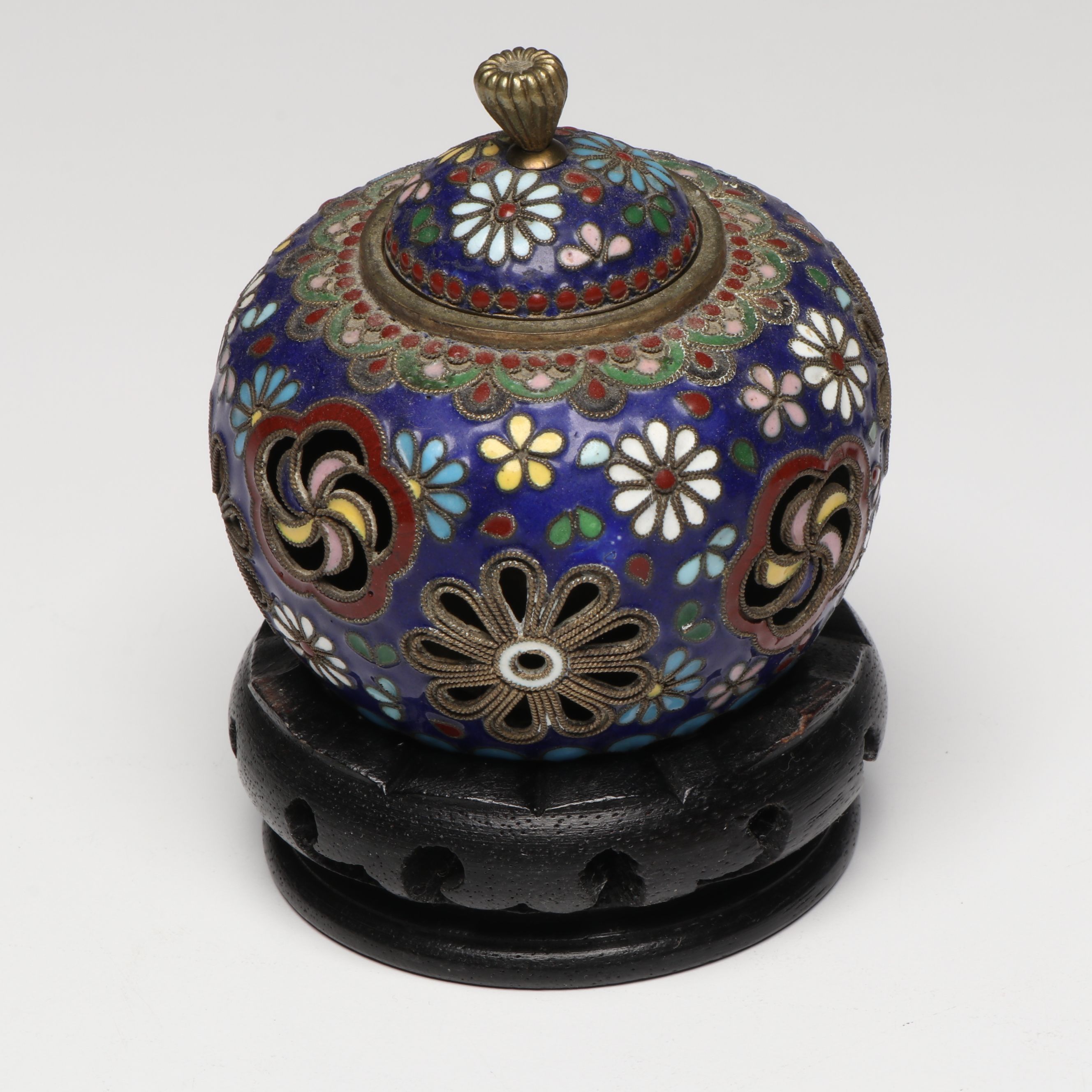 Cloisonné Enamel Vases, Figurines, Tea Pot, and More Table Accessories