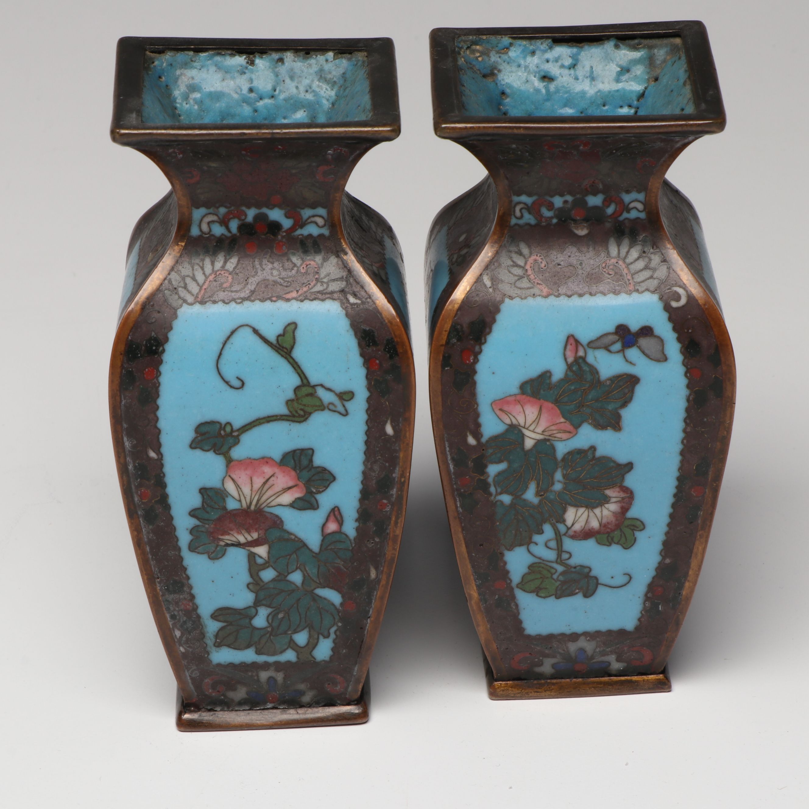 Cloisonné Enamel Vases, Figurines, Tea Pot, and More Table Accessories