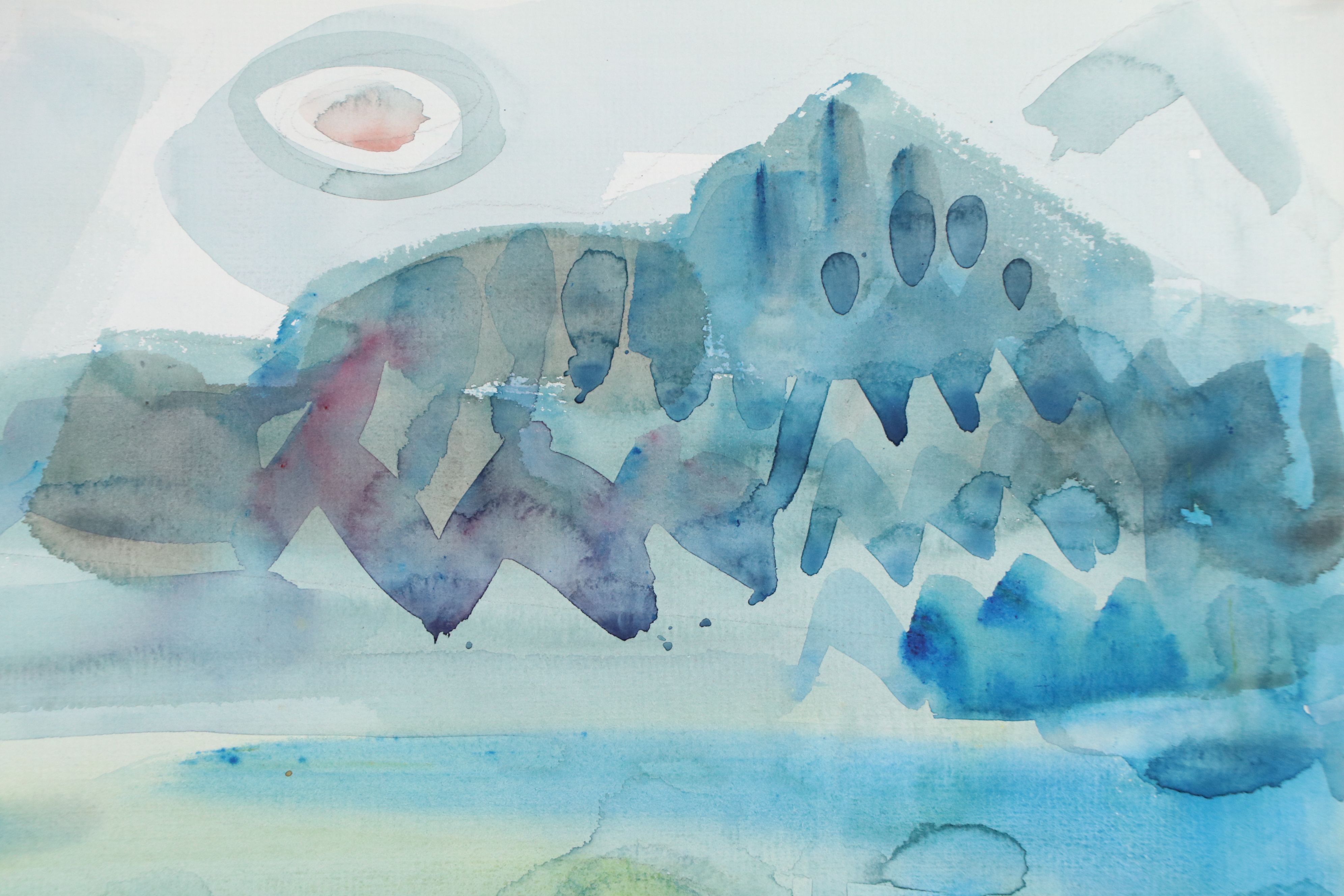 Jack Meanwell Watercolor Painting: Abstract, 1977