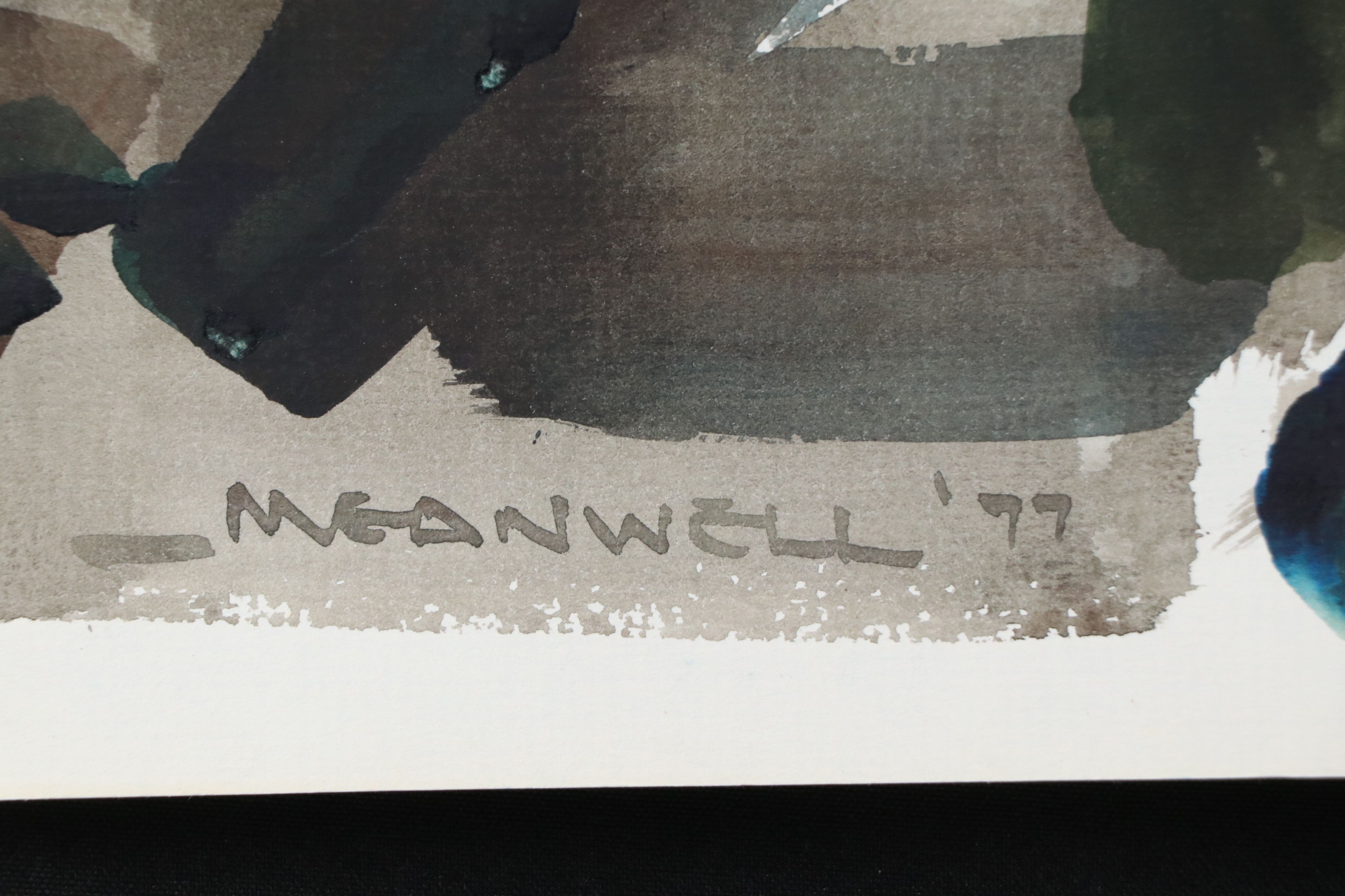 Jack Meanwell Watercolor Painting: Abstract, 1977
