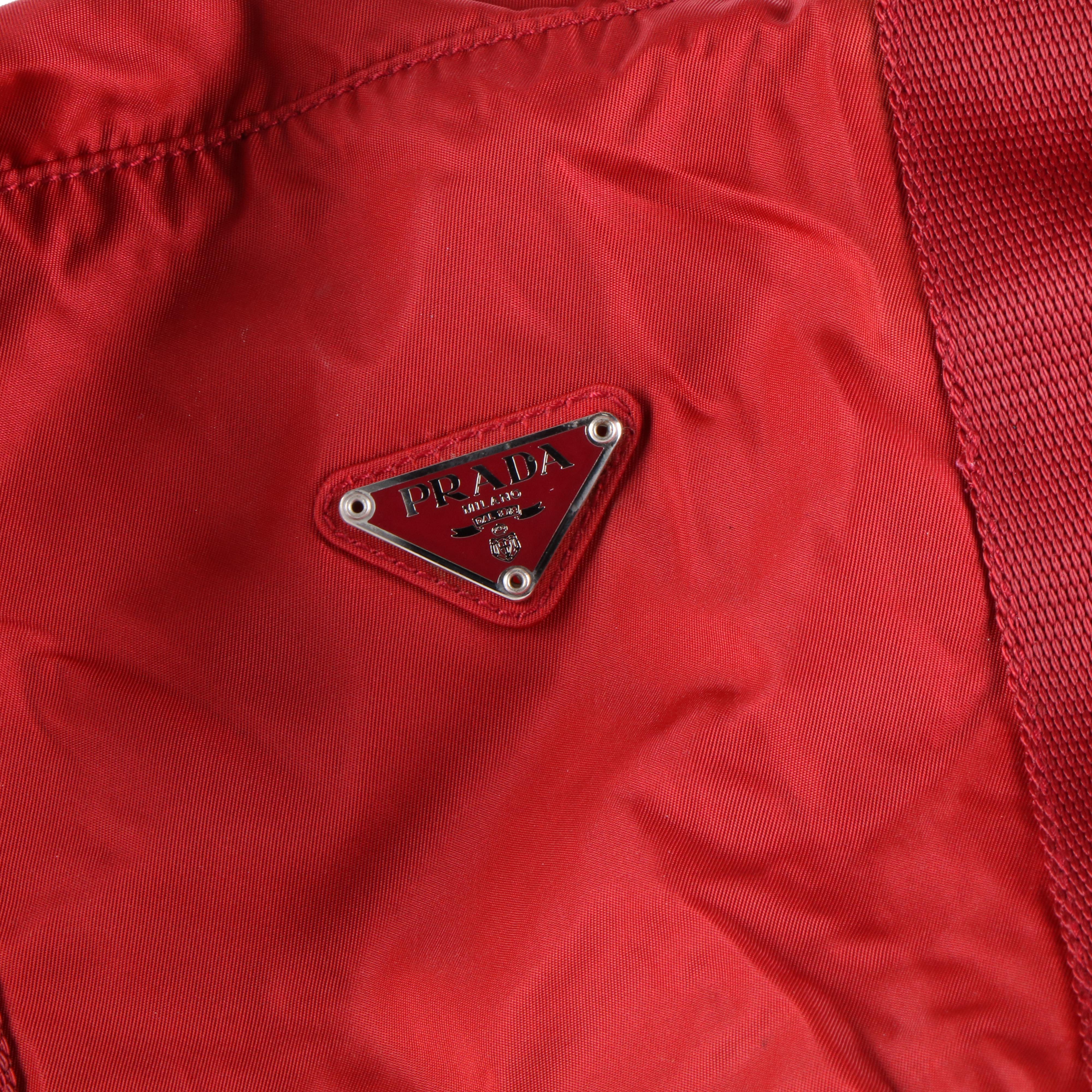 Prada Duffle Bag in Cherry Red Nylon