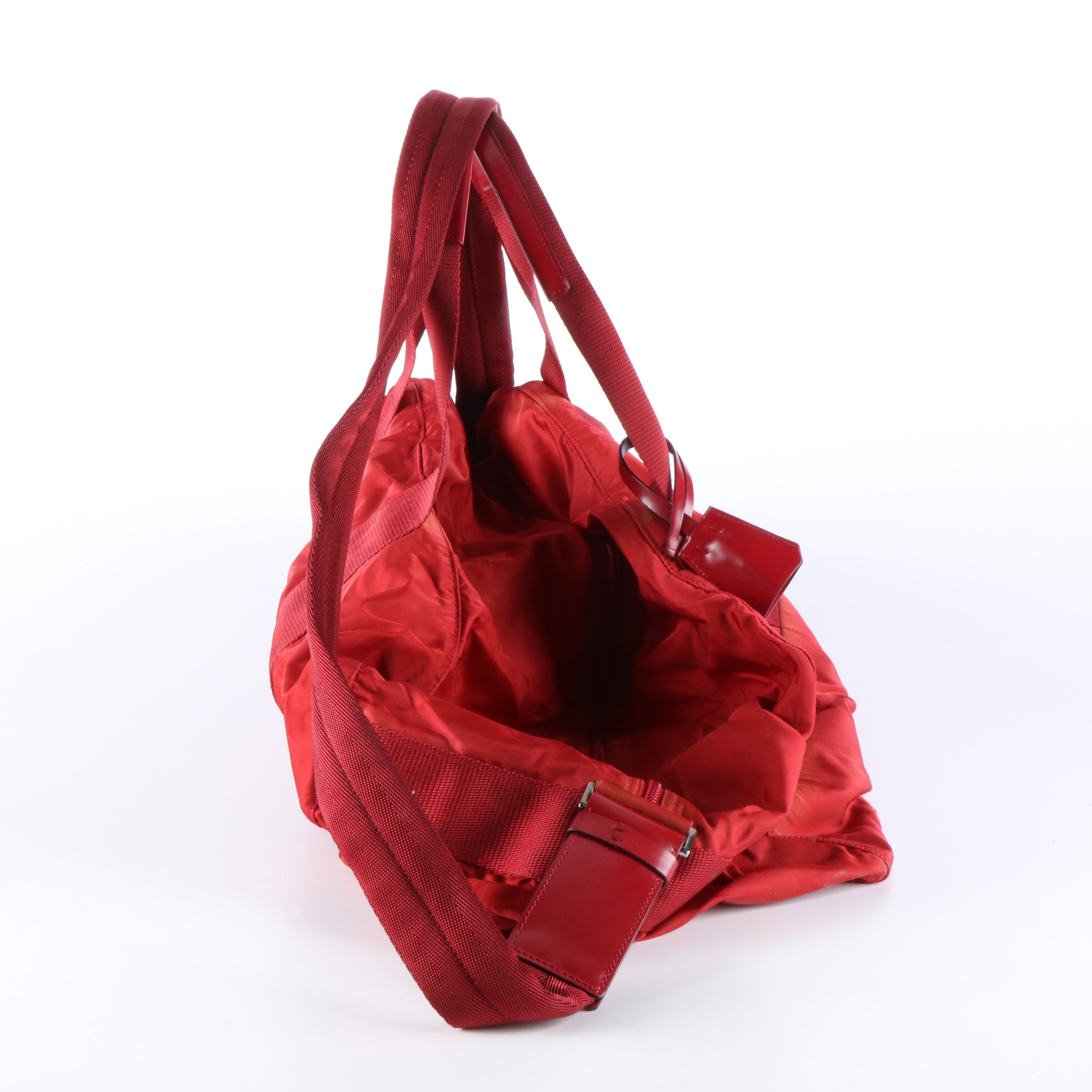 Prada Duffle Bag in Cherry Red Nylon