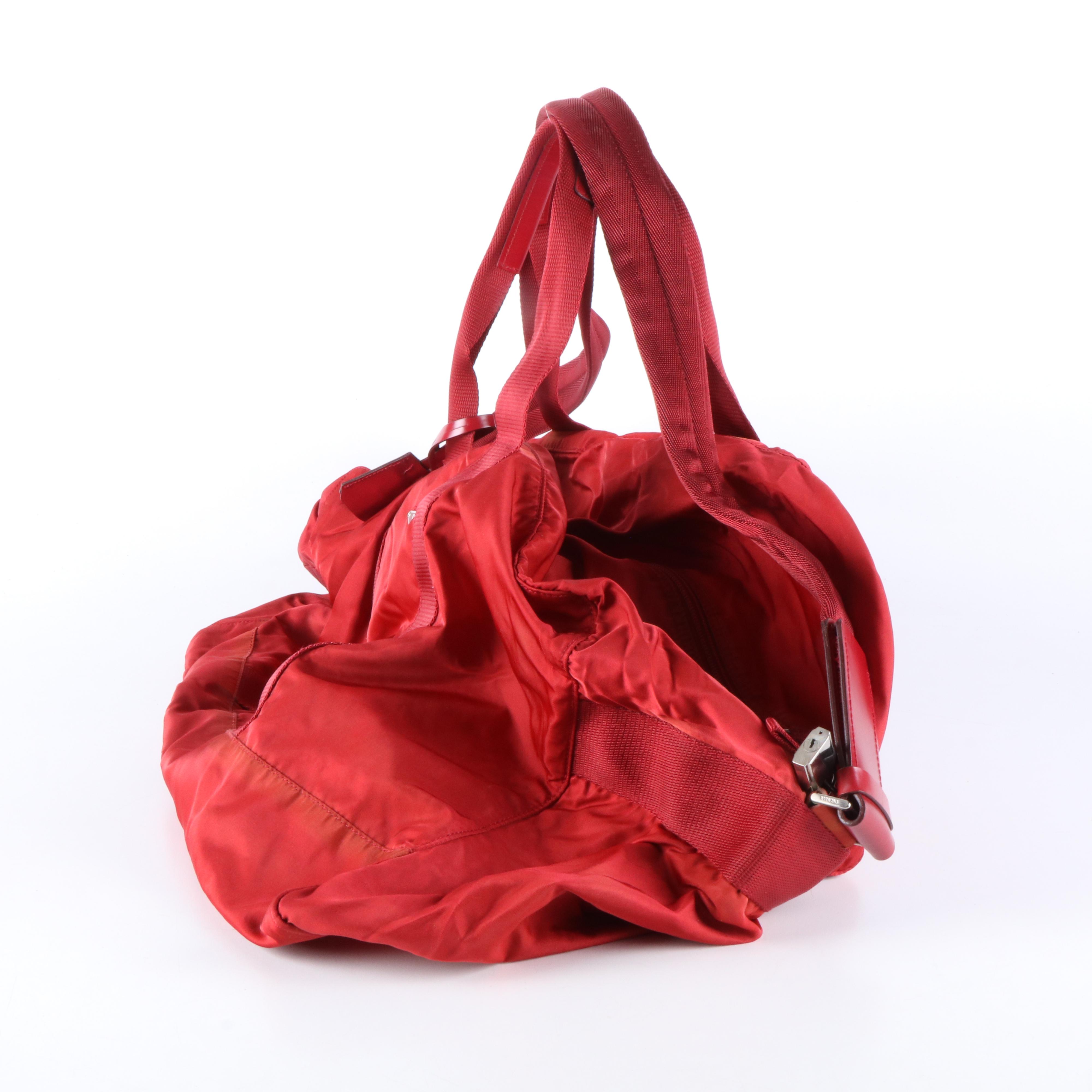 Prada Duffle Bag in Cherry Red Nylon