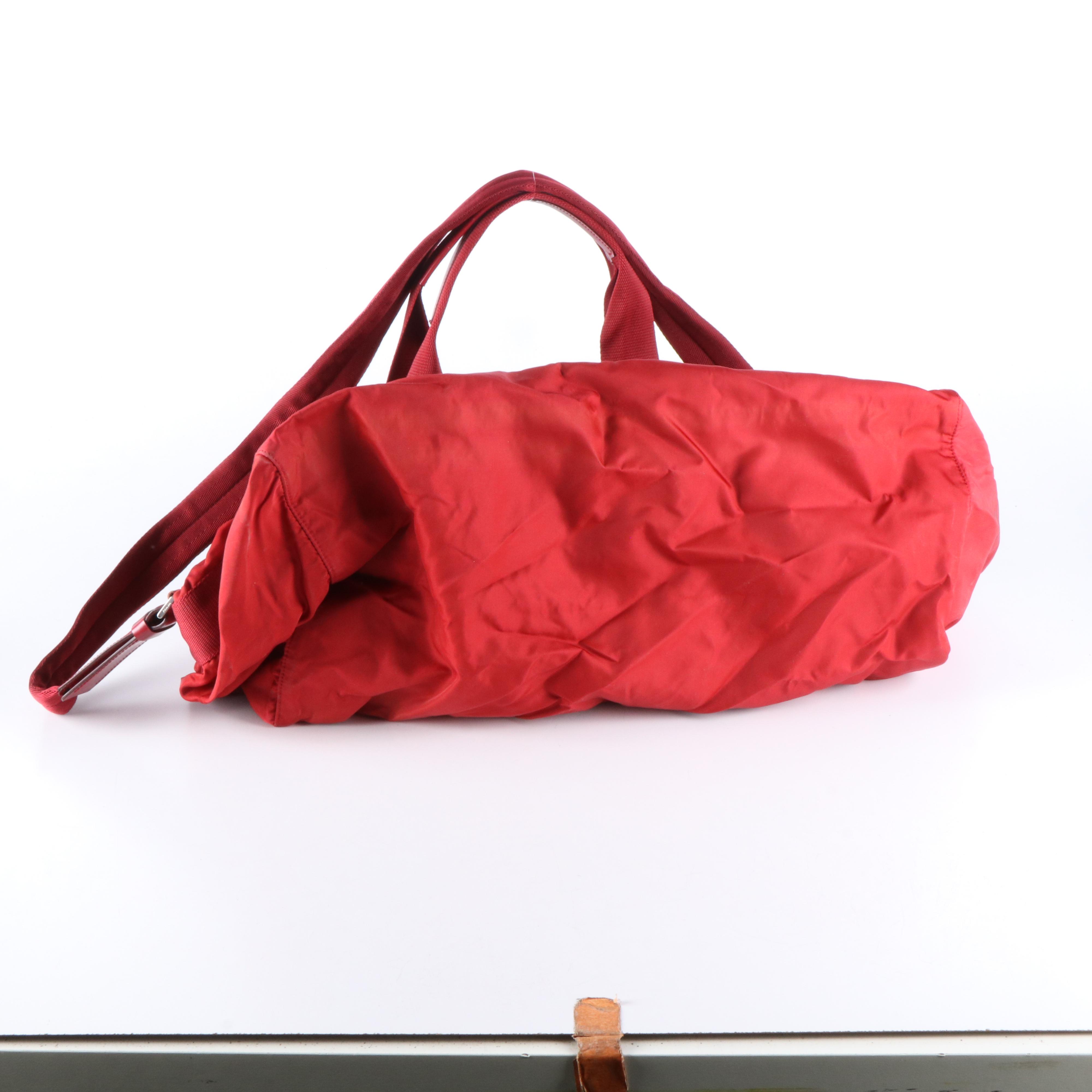 Prada Duffle Bag in Cherry Red Nylon