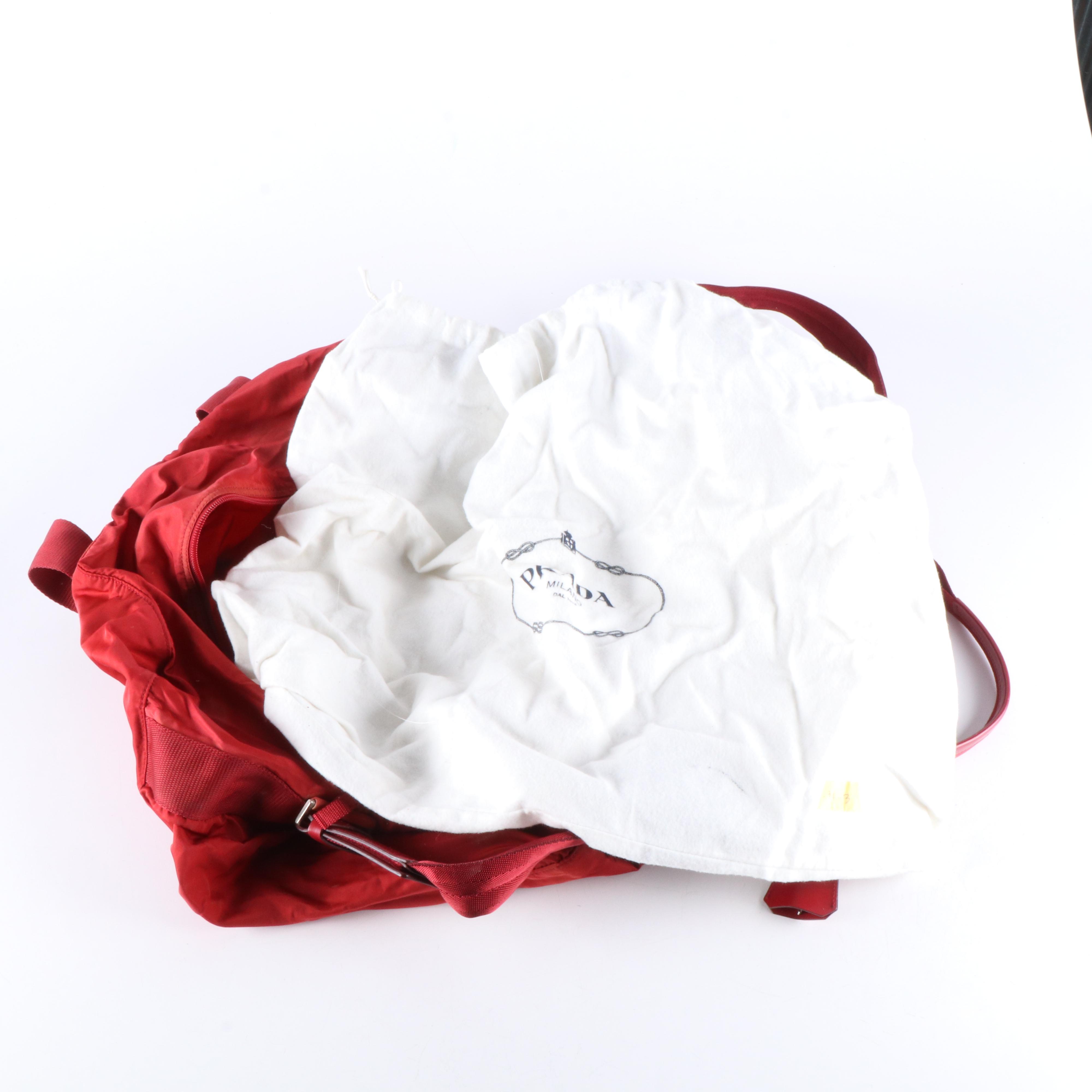 Prada Duffle Bag in Cherry Red Nylon