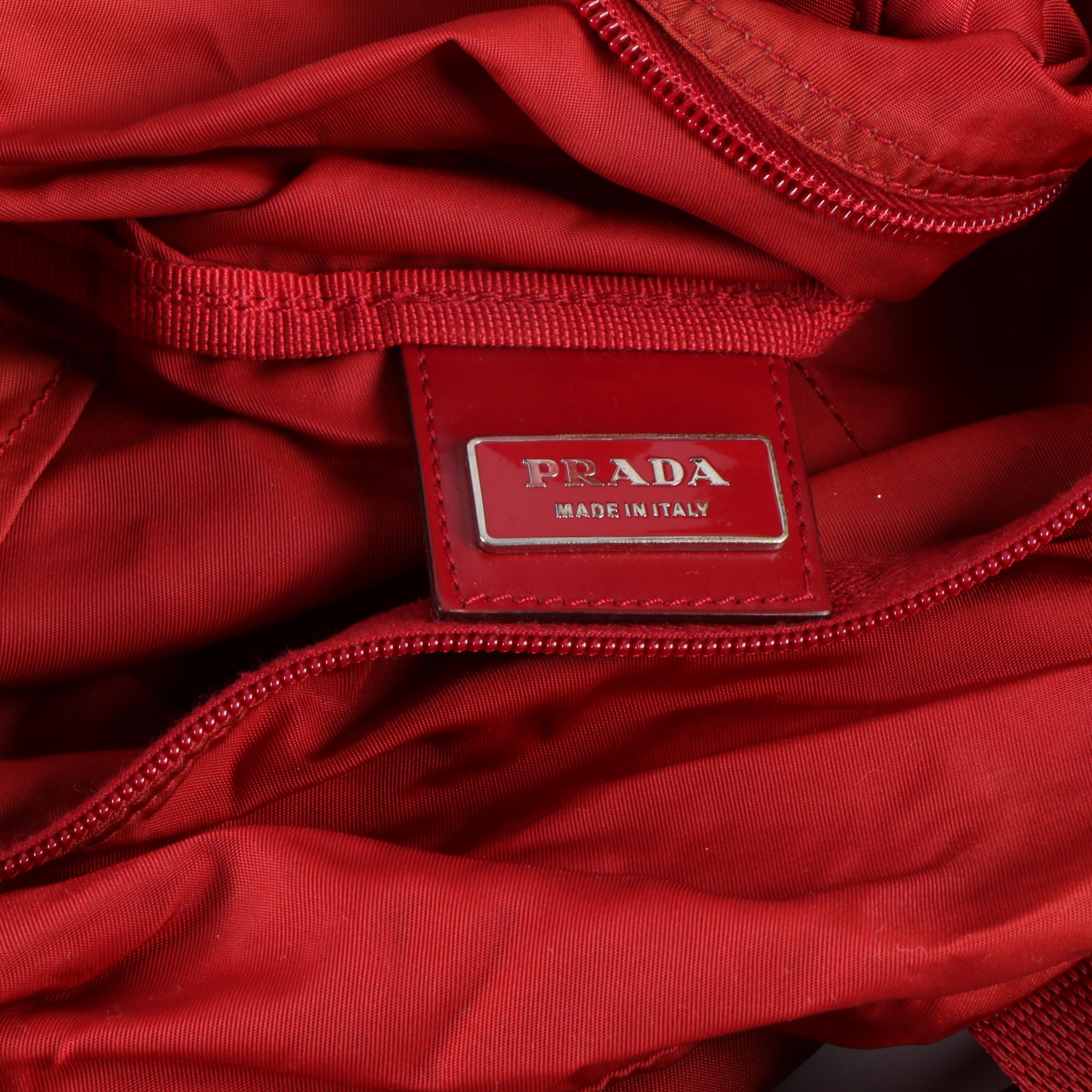 Prada Duffle Bag in Cherry Red Nylon