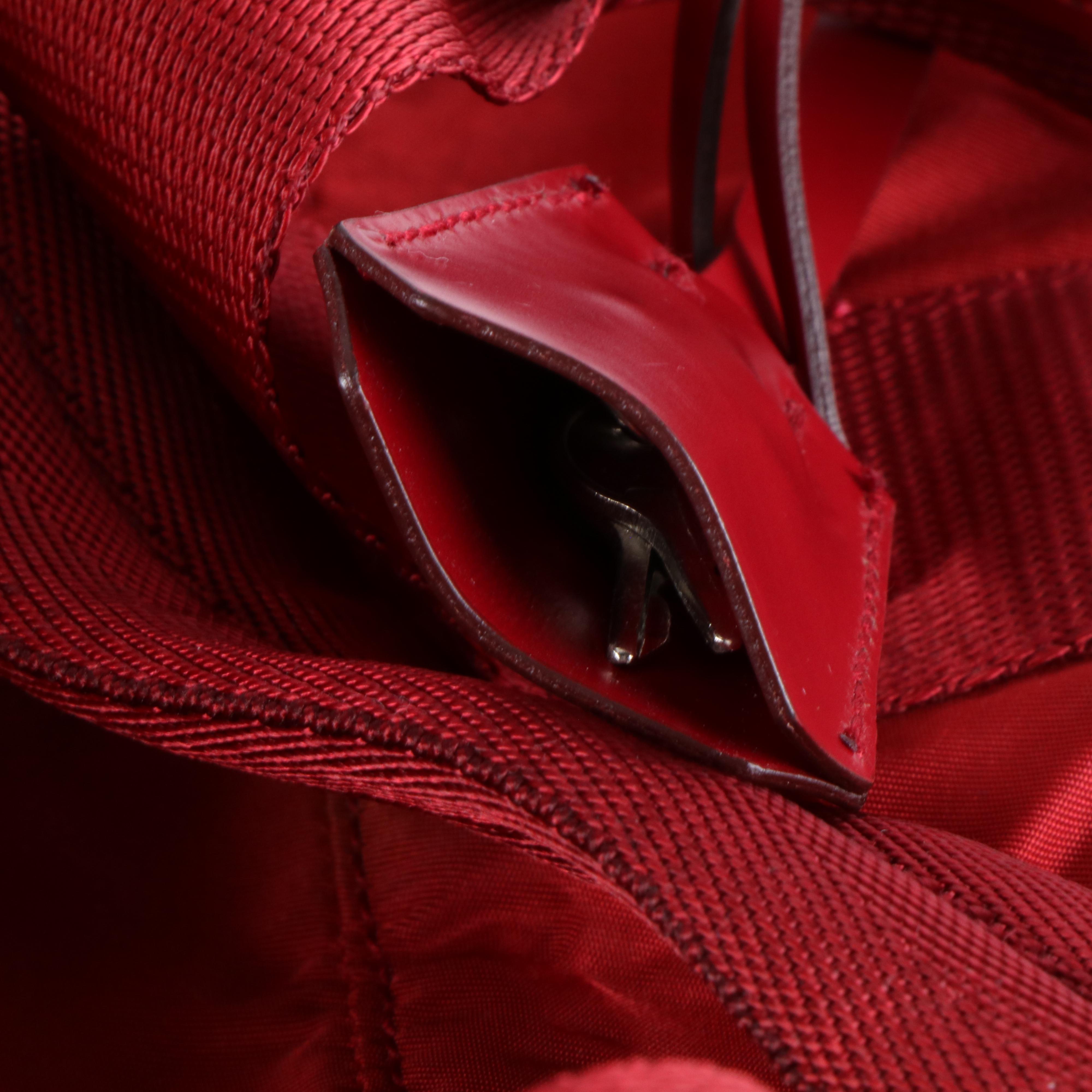 Prada Duffle Bag in Cherry Red Nylon