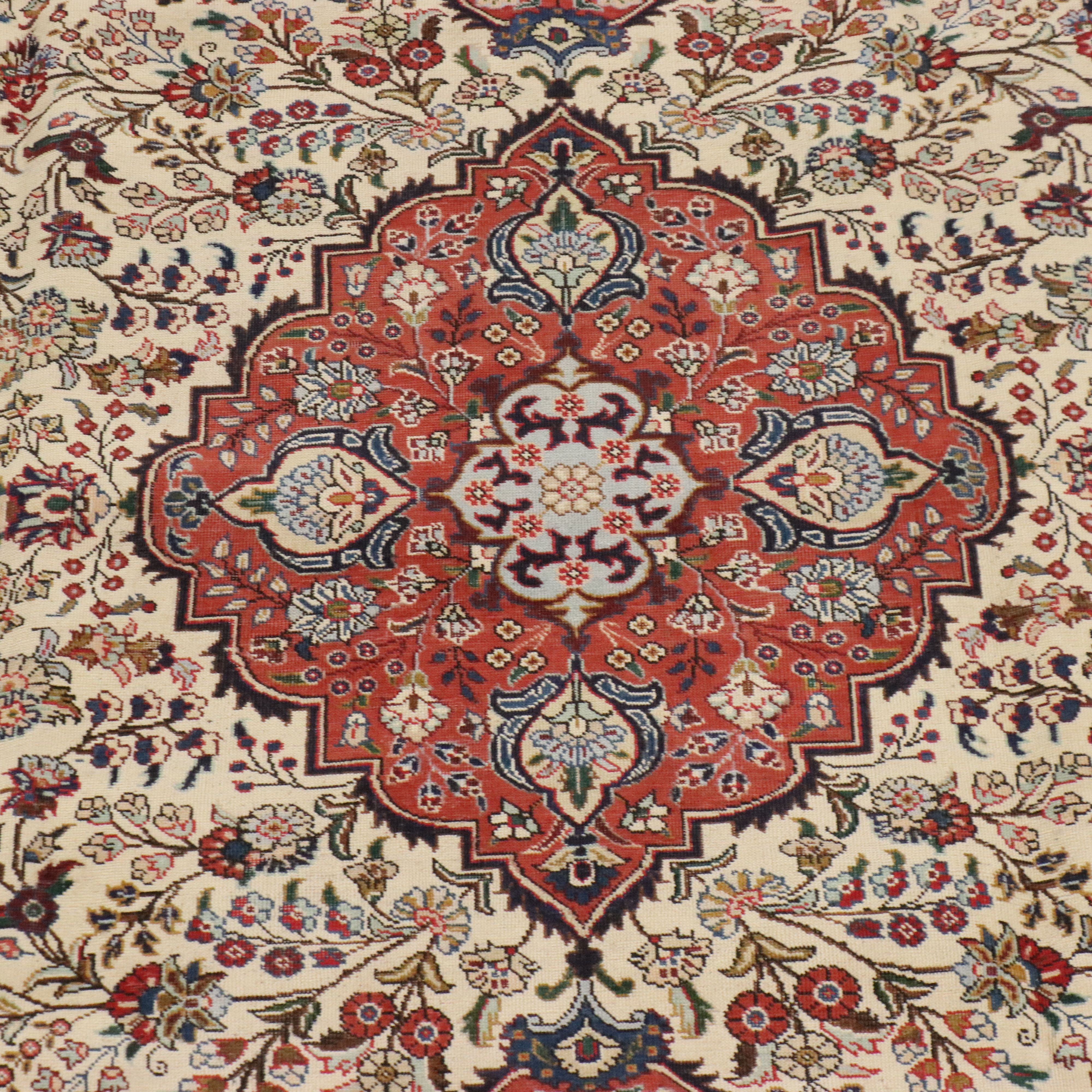 8' x 11'3 Hand-Knotted Indo-Persian Kashan Area Rug