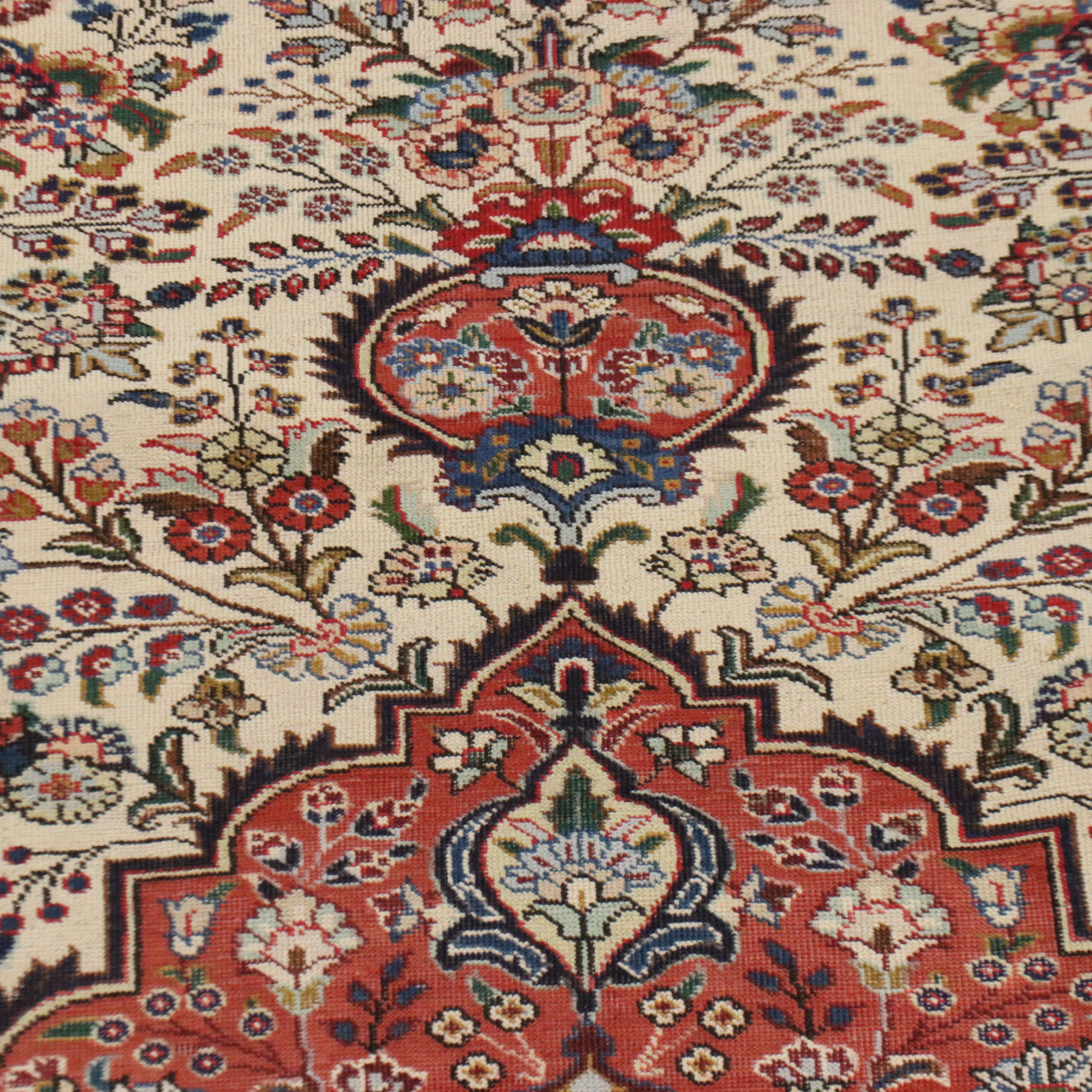 8' x 11'3 Hand-Knotted Indo-Persian Kashan Area Rug