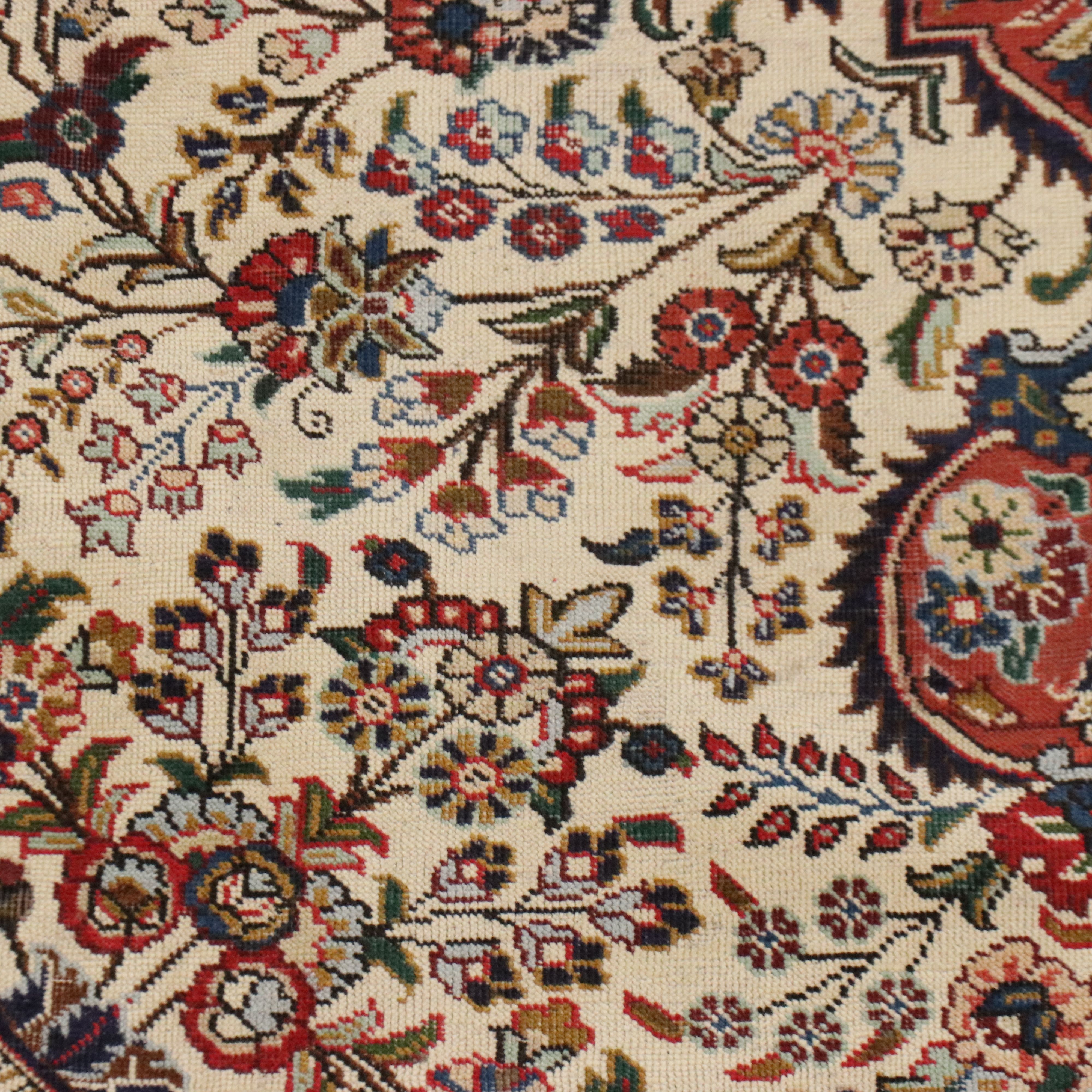 8' x 11'3 Hand-Knotted Indo-Persian Kashan Area Rug