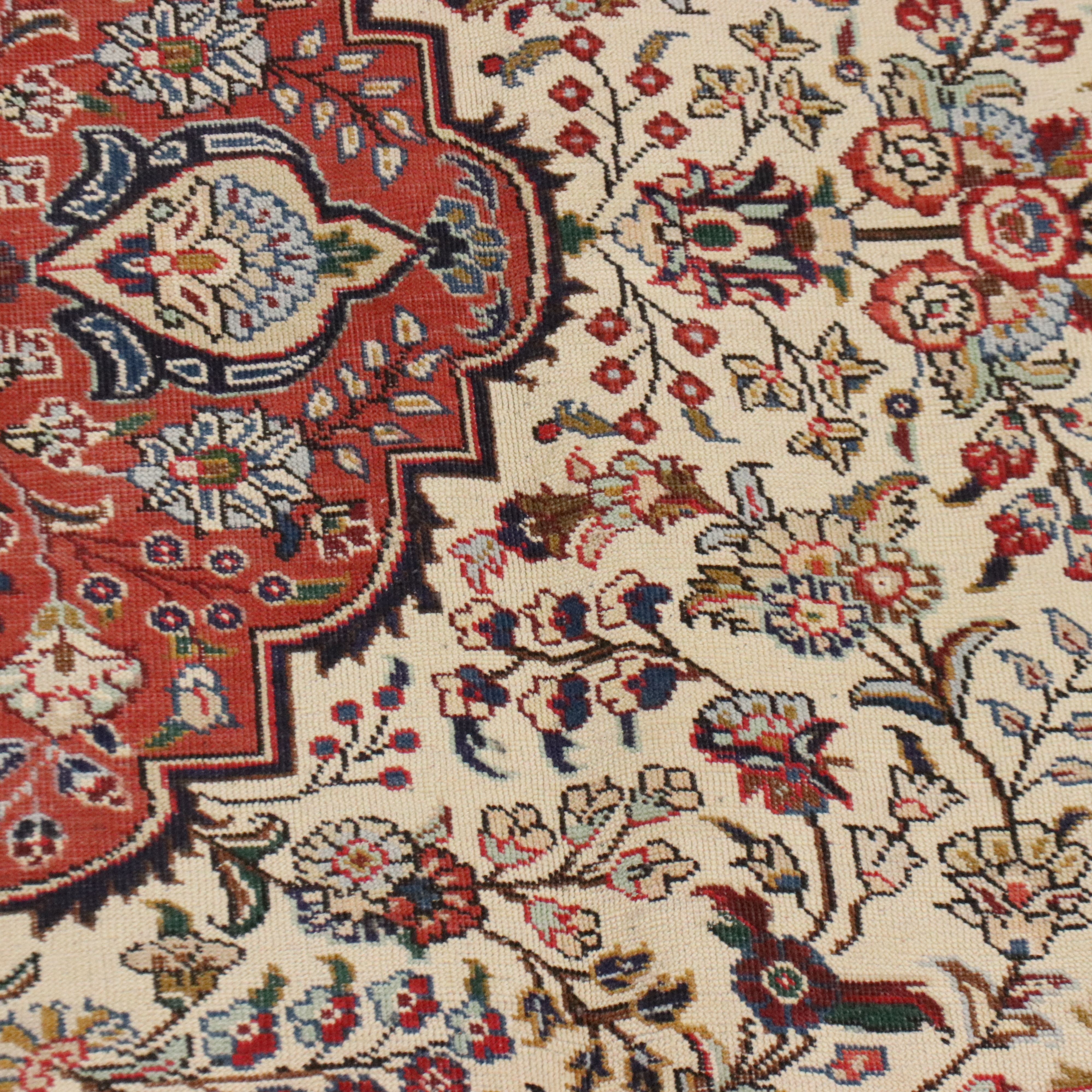 8' x 11'3 Hand-Knotted Indo-Persian Kashan Area Rug