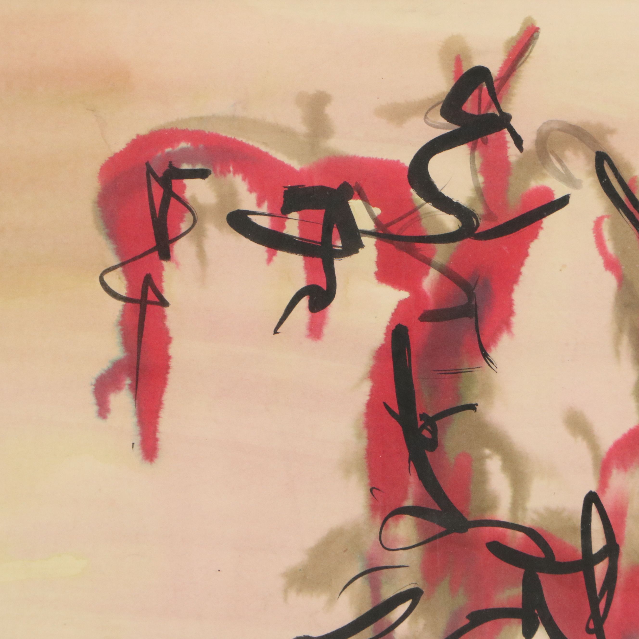 Abstract Expressionist Watercolor and Ink Painting 