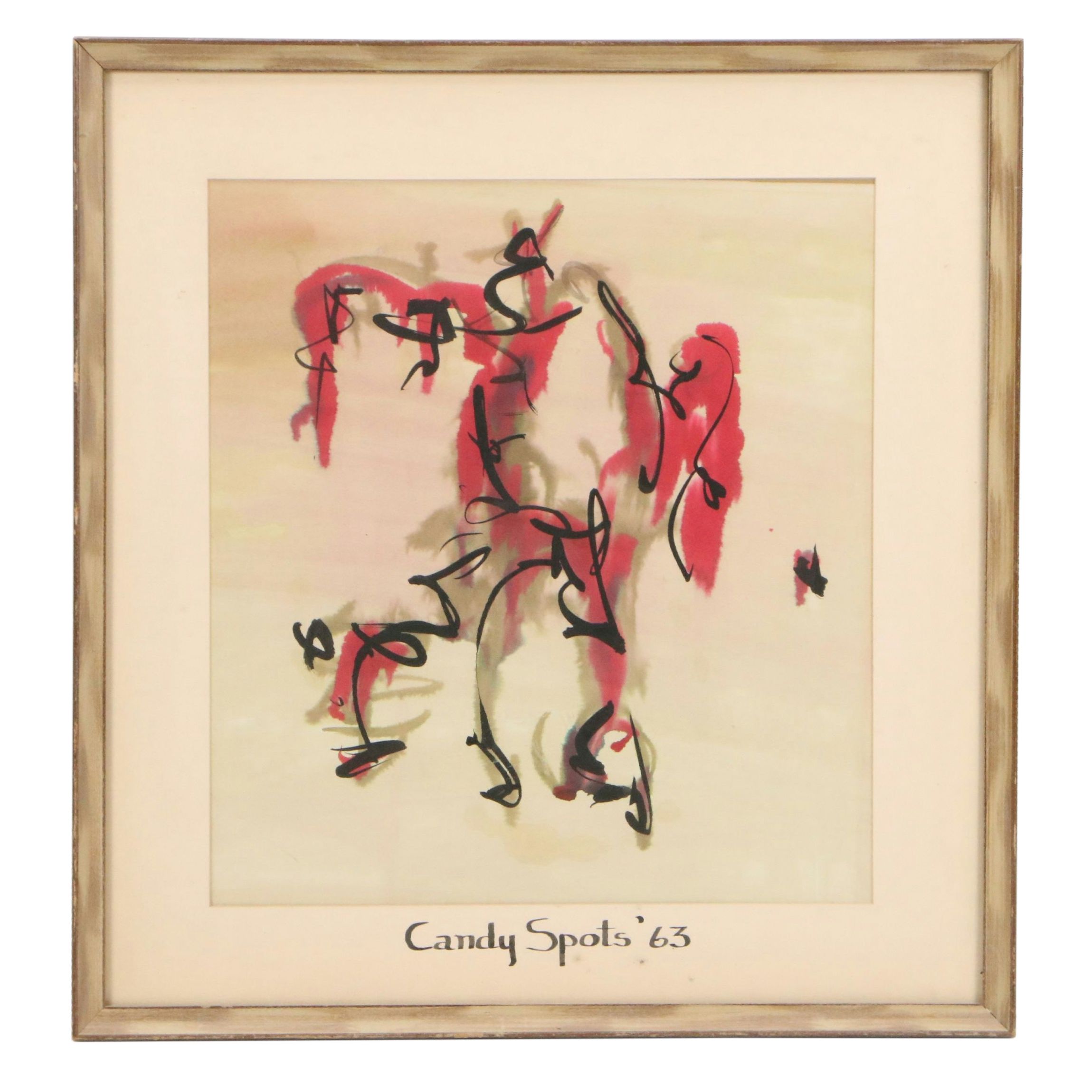 Abstract Expressionist Watercolor and Ink Painting 