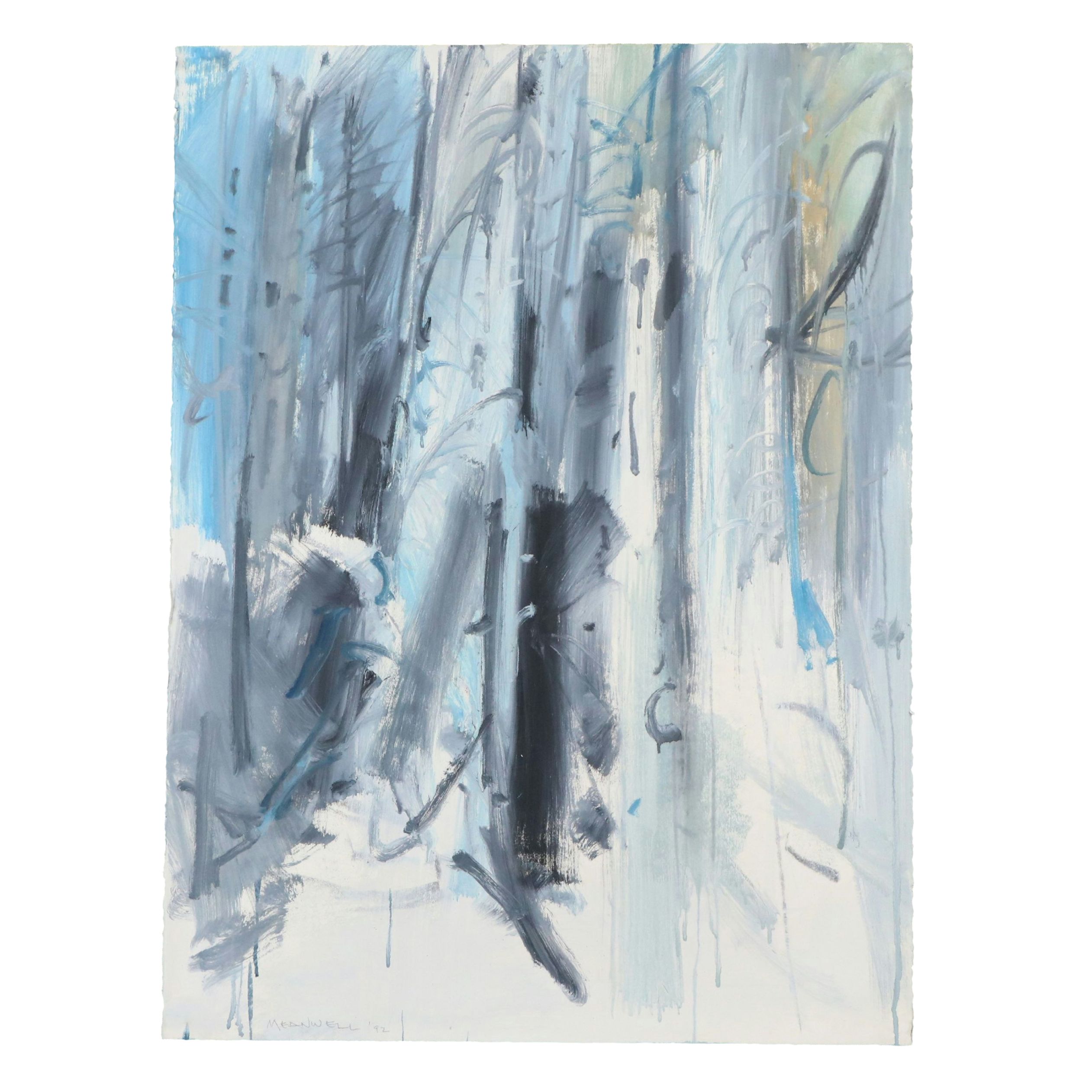 Jack Meanwell Acrylic Painting: Abstract Expressionist, 1992