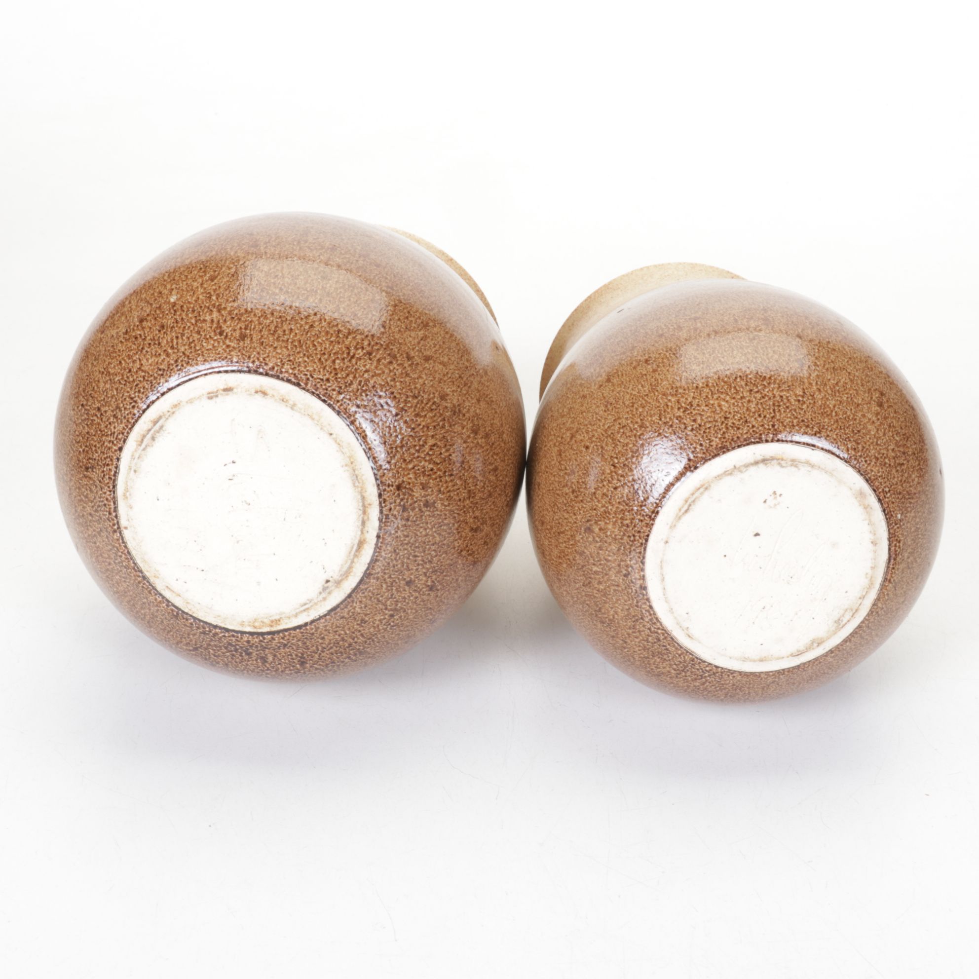 Wheel-Thrown Pottery Canister Set with Rustic Cork Stoppers, 1987